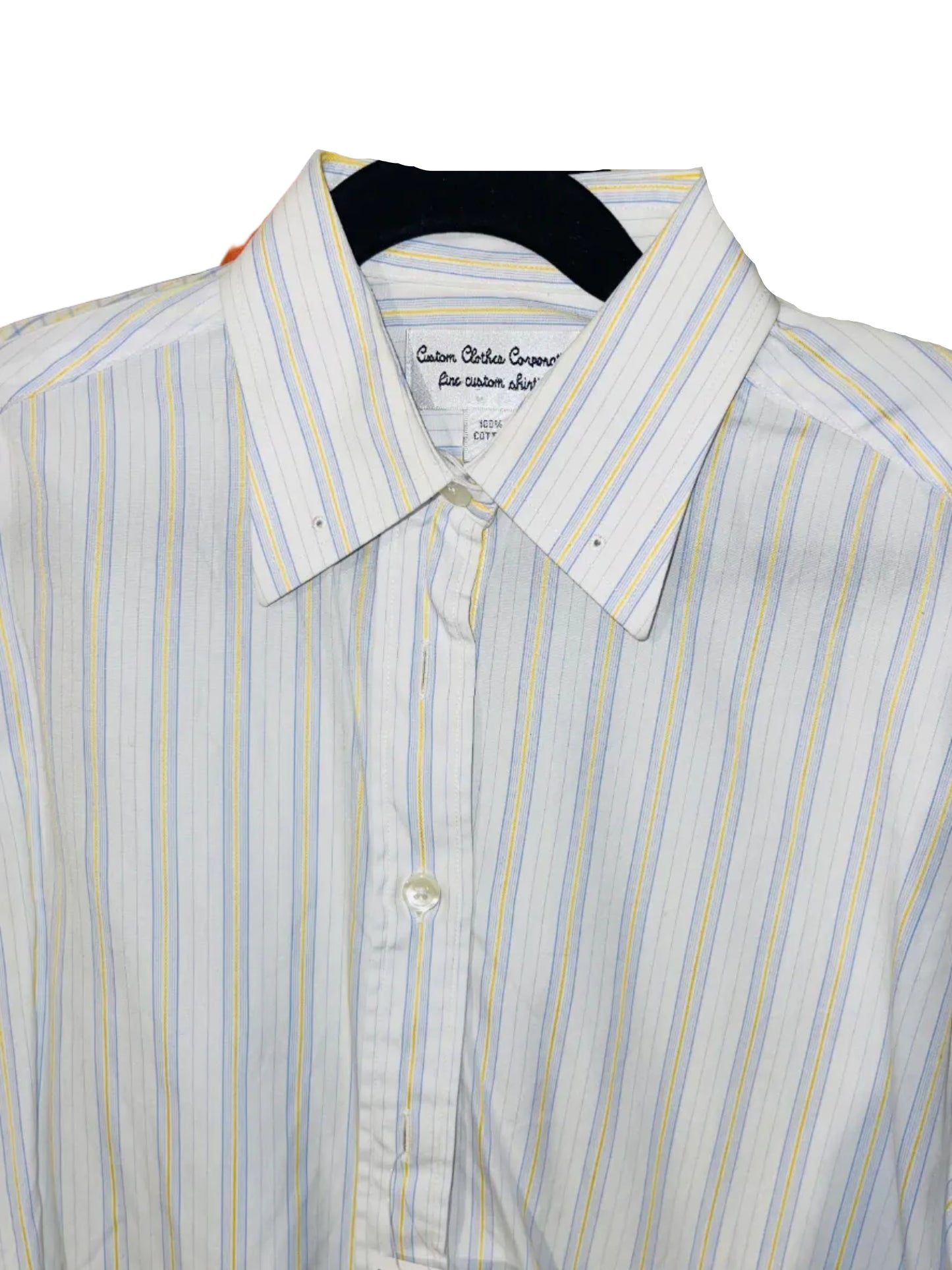 CCC, White with Yellow, Blue Stripes Shirt