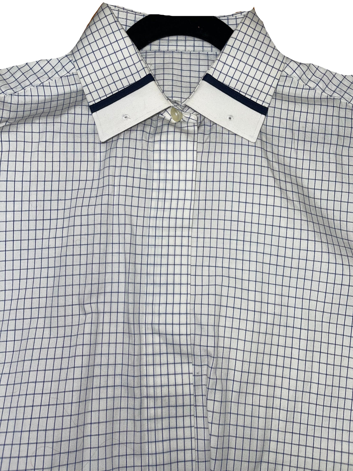 Custom, Navy and White Plaid Shirt