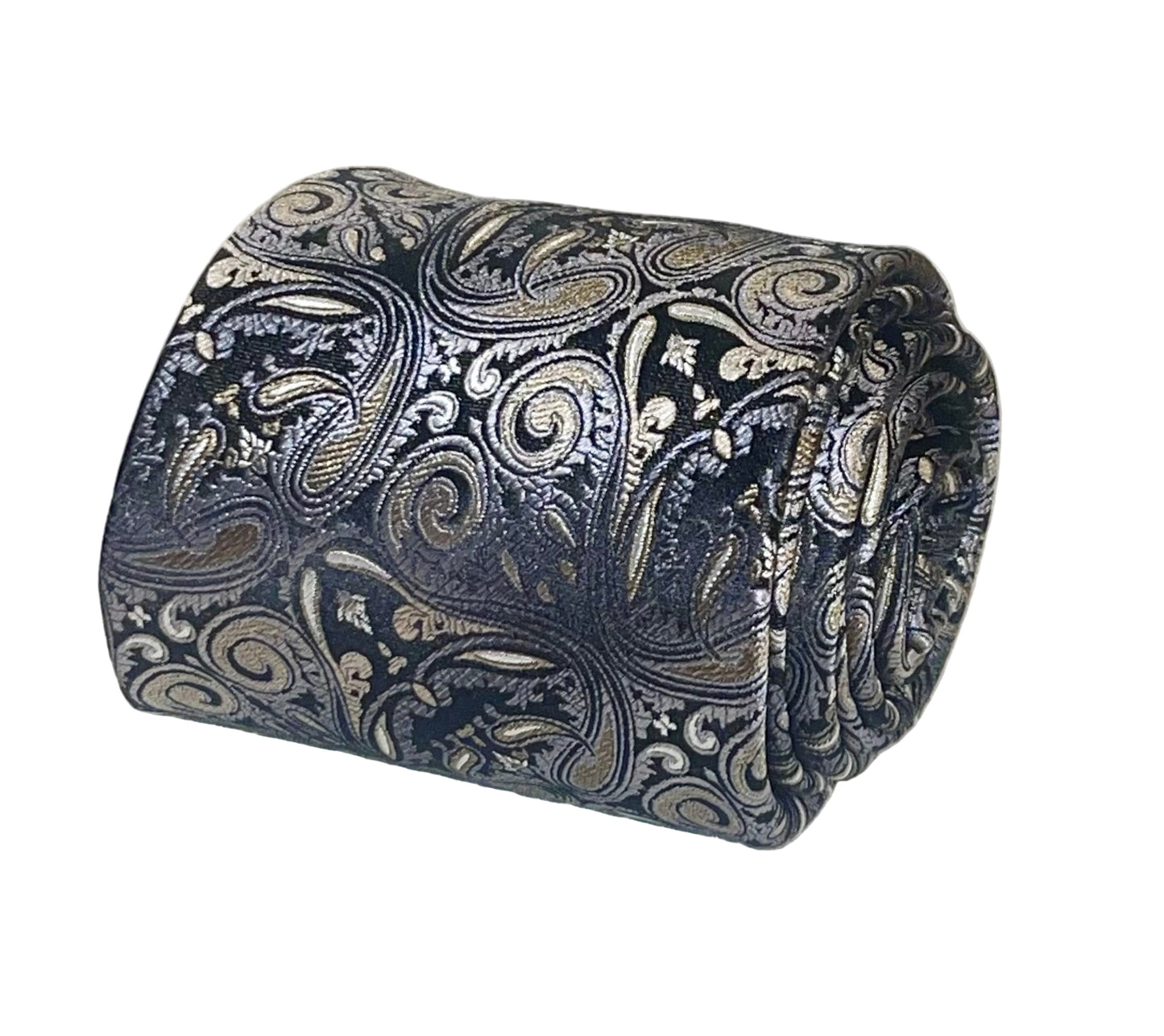 Black/Silver Paisley Tie