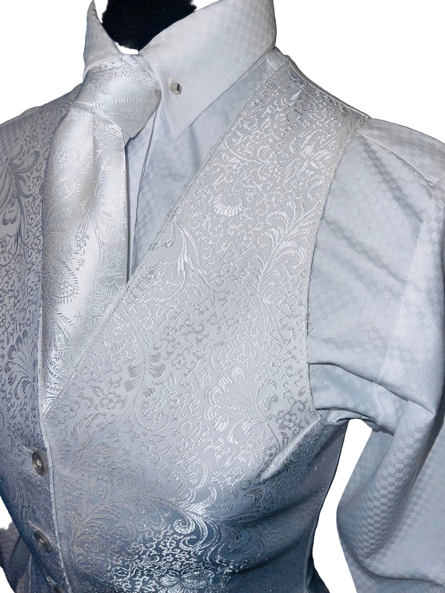 Custom White Silk Vest