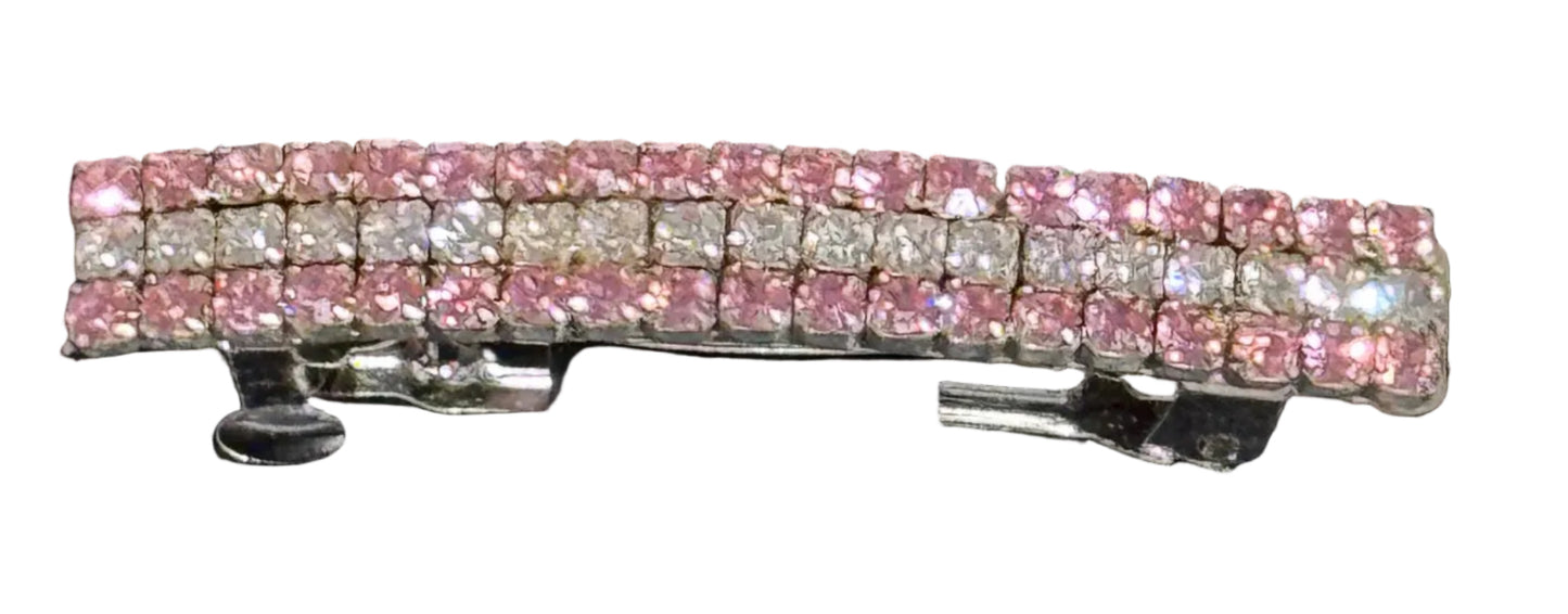 Pink Crystal Bun Barrette