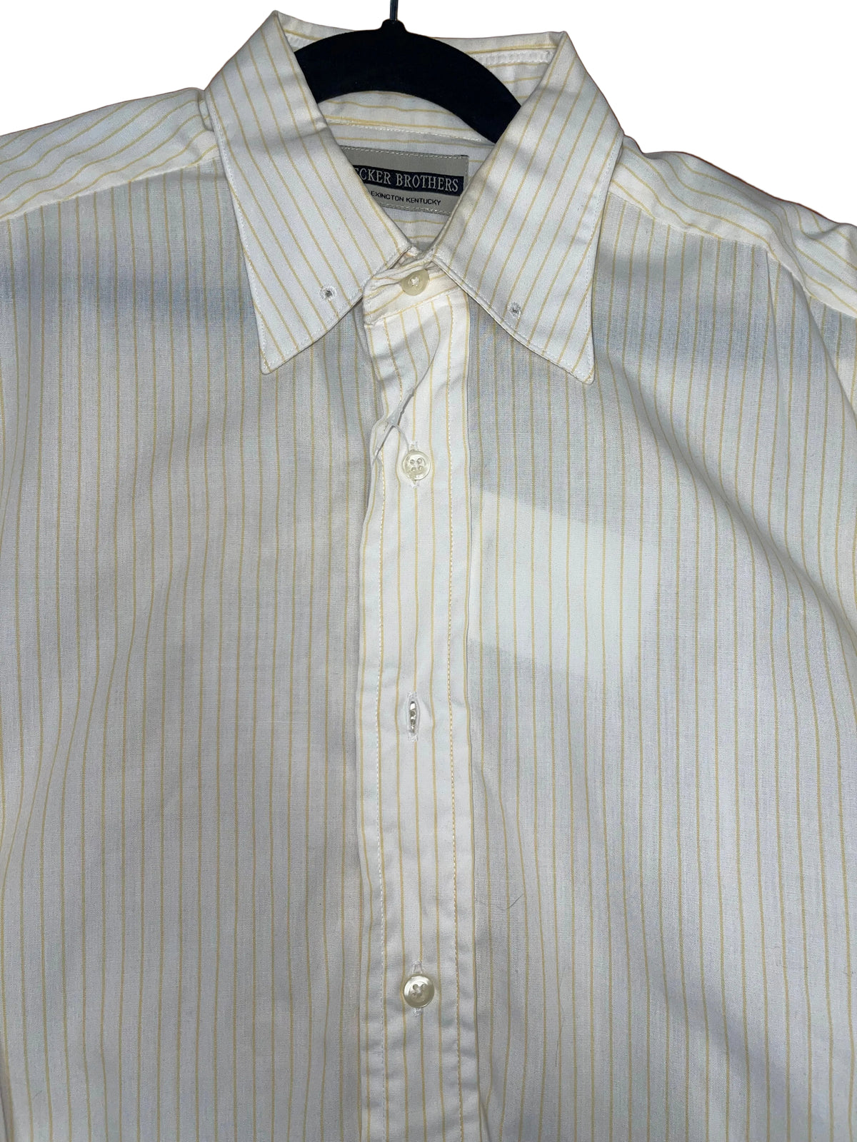 Becker Brothers, White with Yellow Stripes Shirt