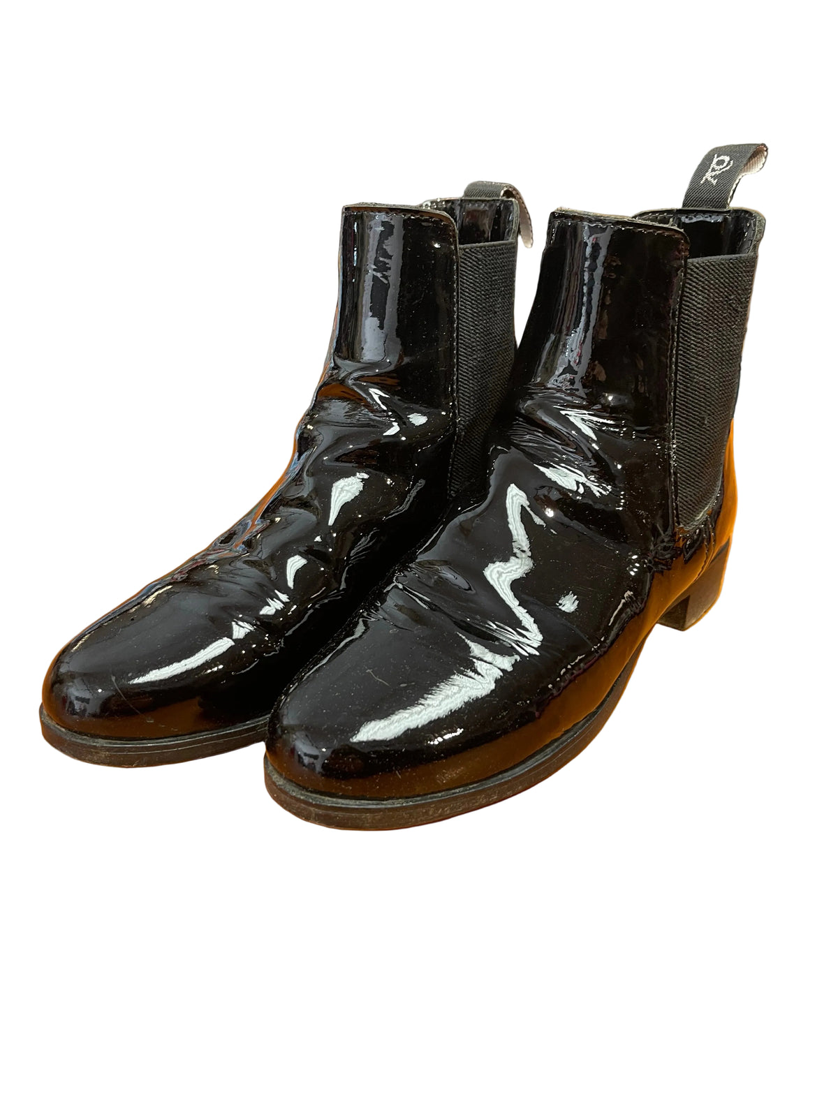 Ovation Black Patent Boots, 5
