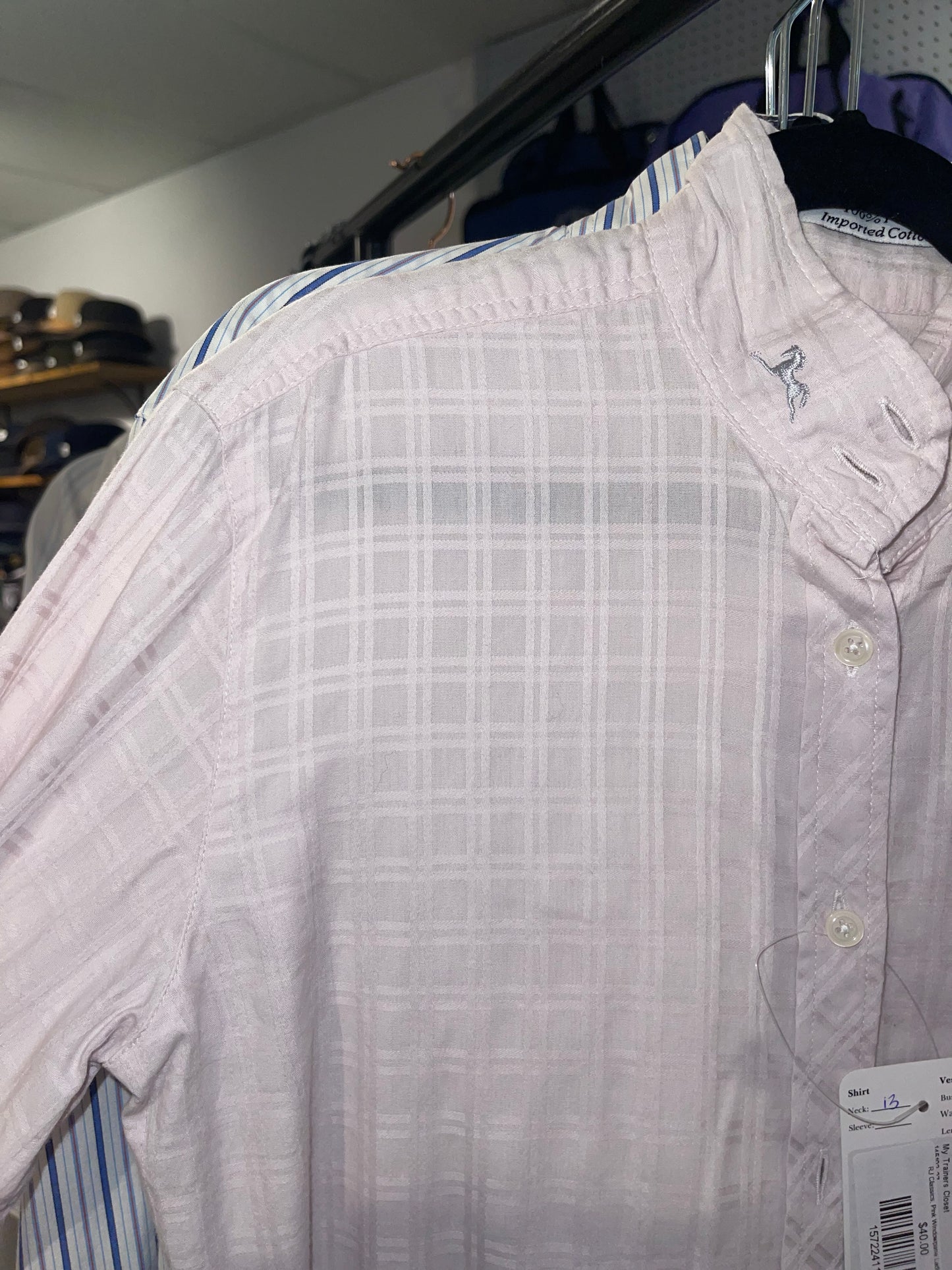 RJ Classics, Pink Windowpane Ladies 32 Hunt Shirt