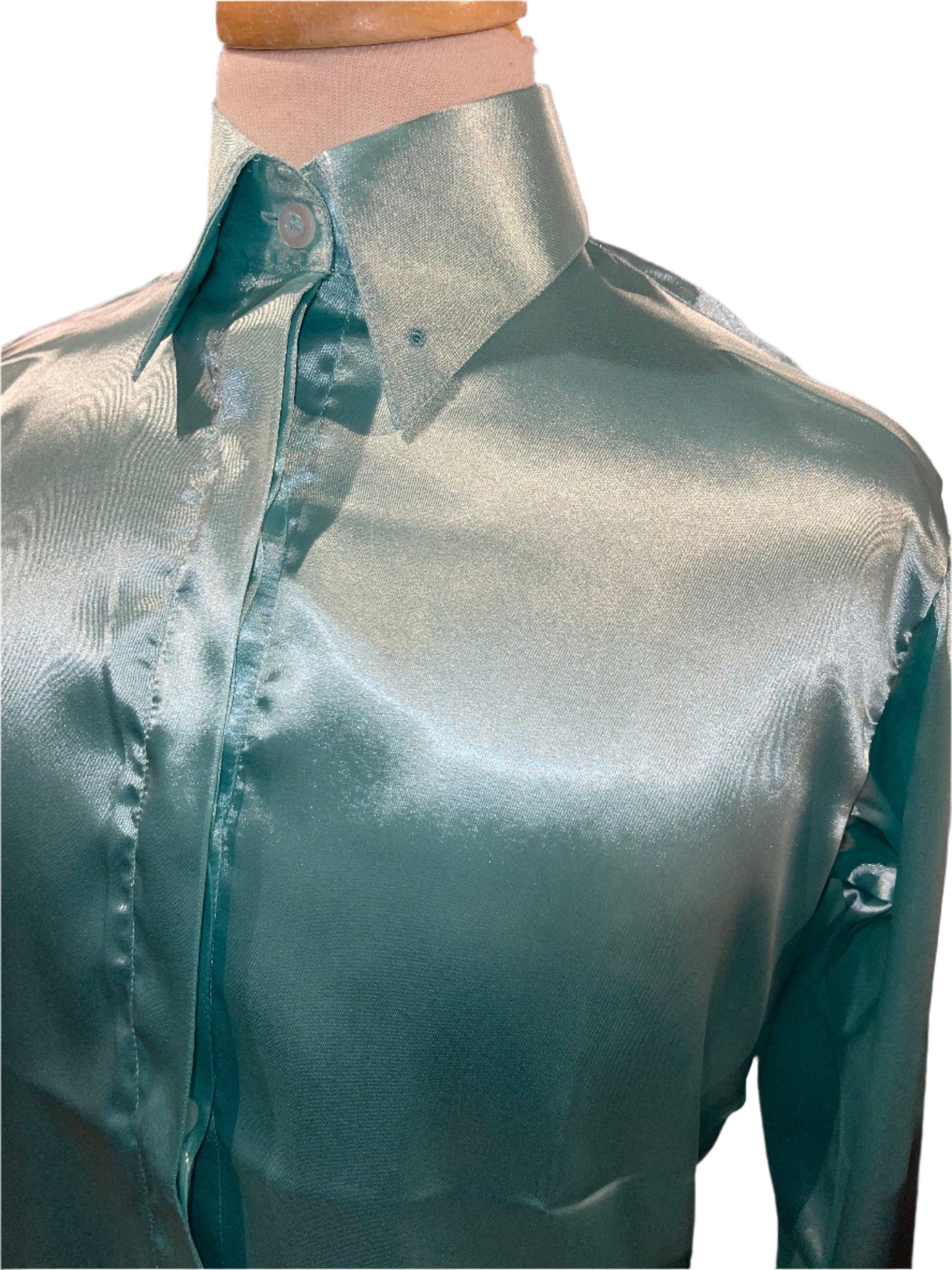 New, MTC Teal Silk Shirt