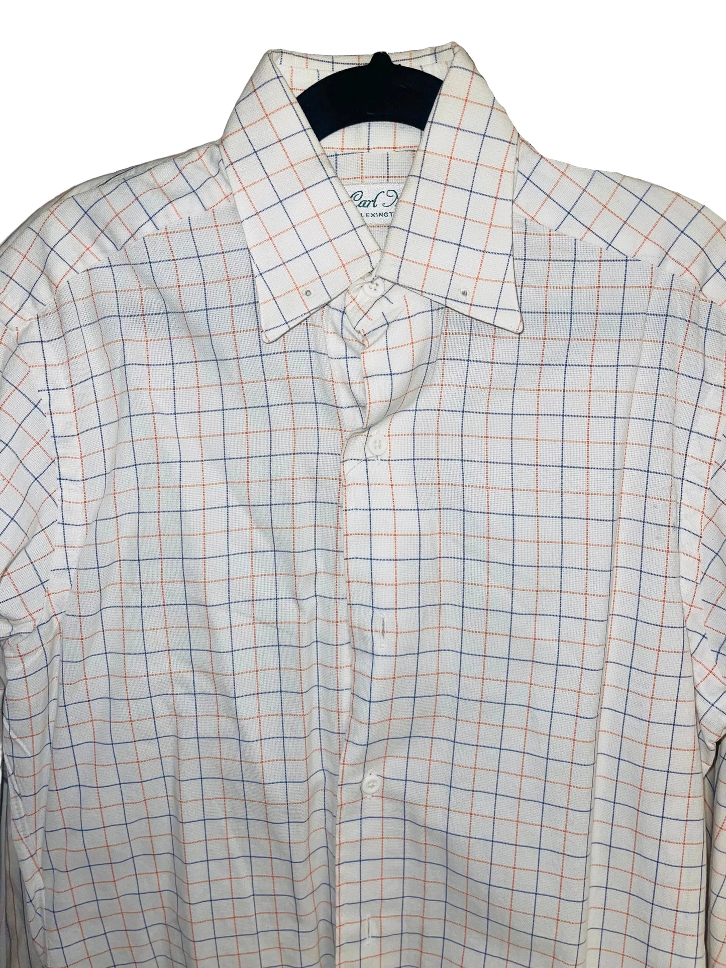 Carl Meyes, Orange and Blue Windowpane Shirt