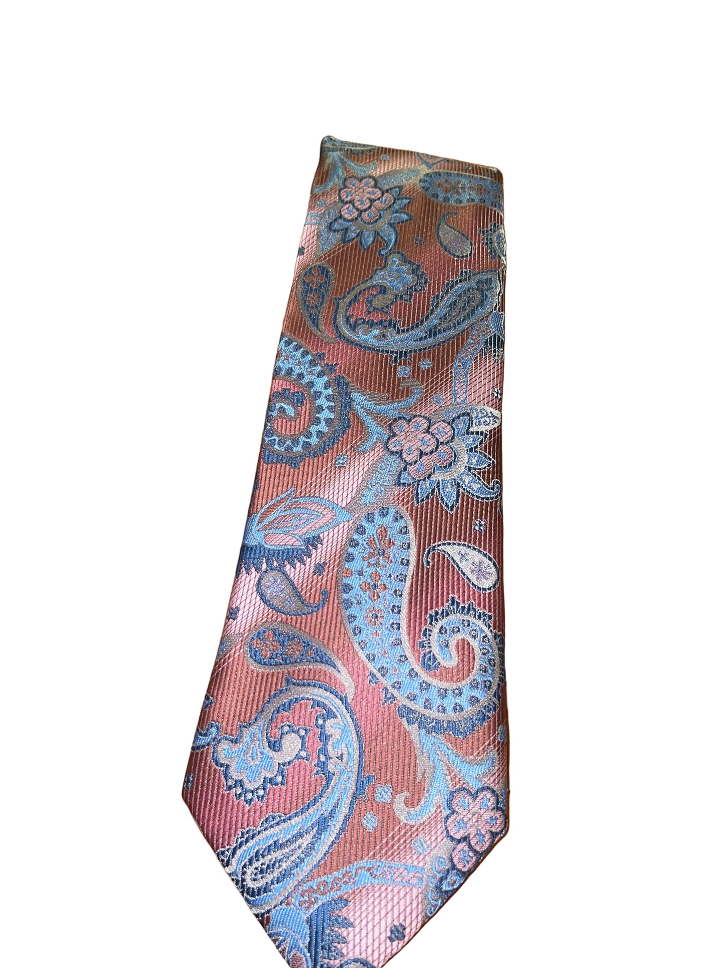 Pink and Blue Paisley Tie
