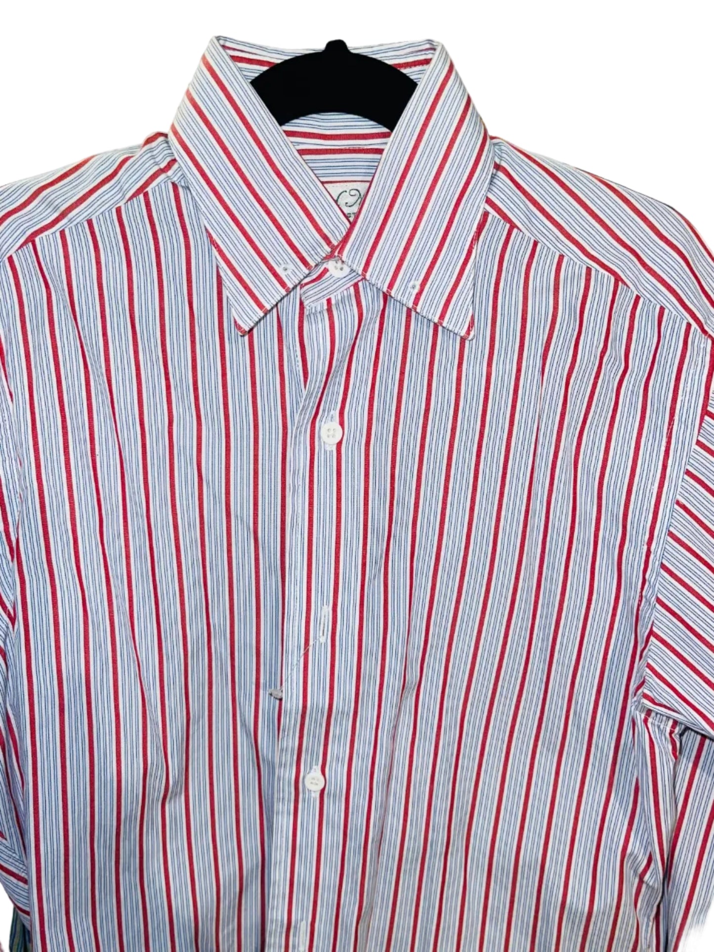 Carl Meyers, Red and Blue Striped Shirt