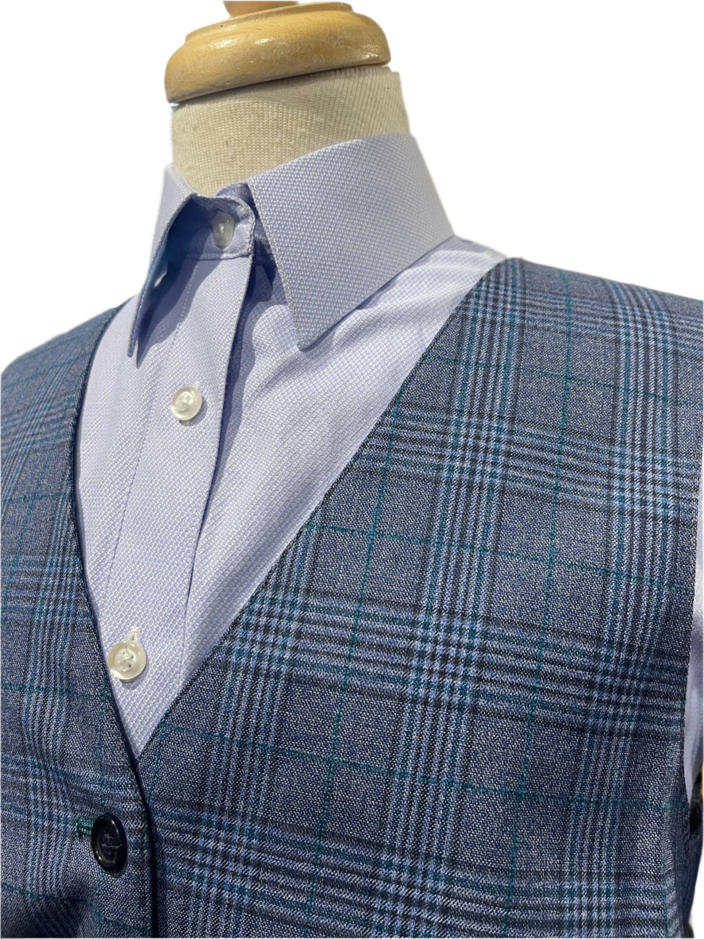 Ladies Blue and Grey Plaid Set