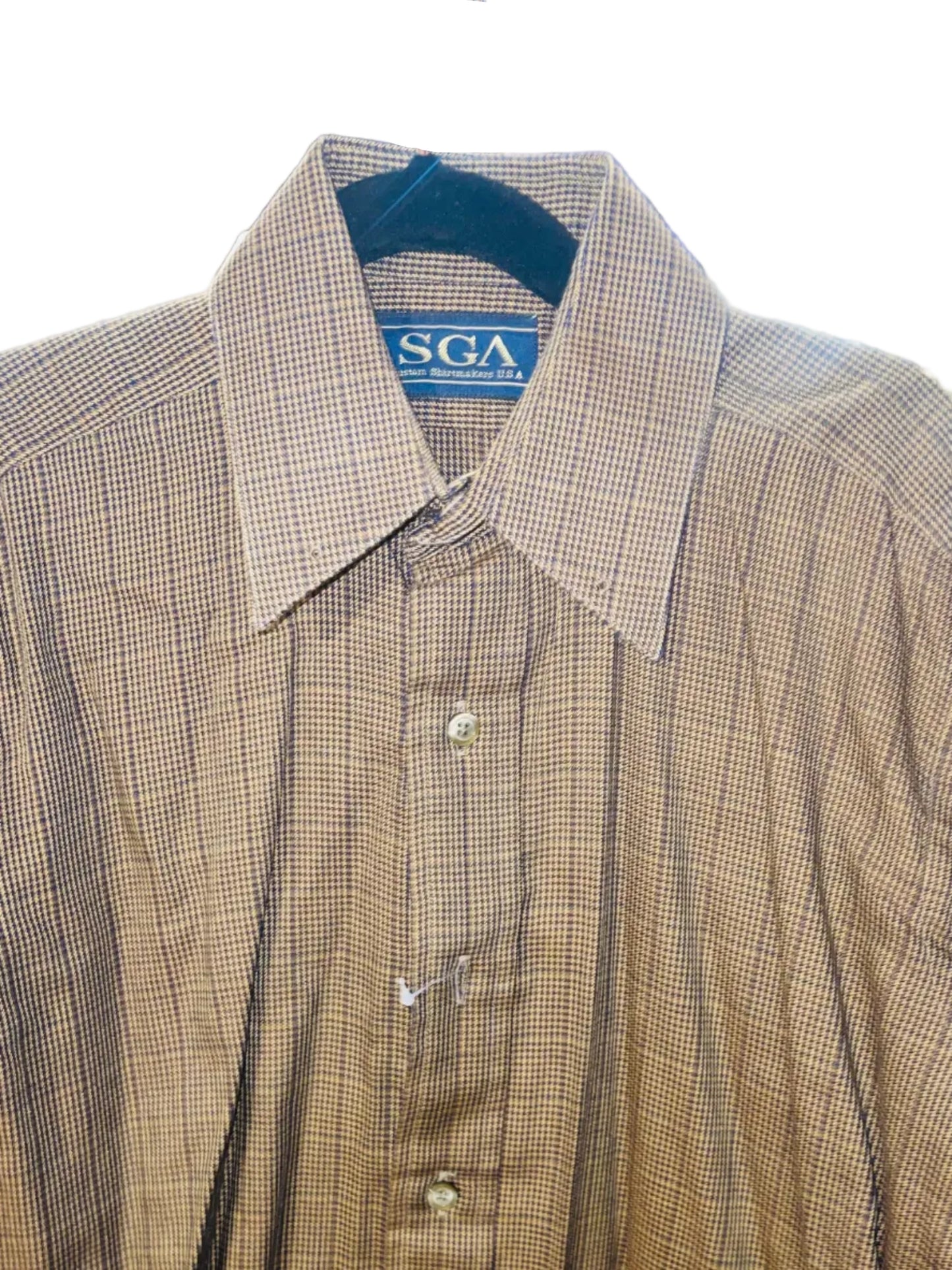 SGA Brown and Navy Houndstooth Shirt