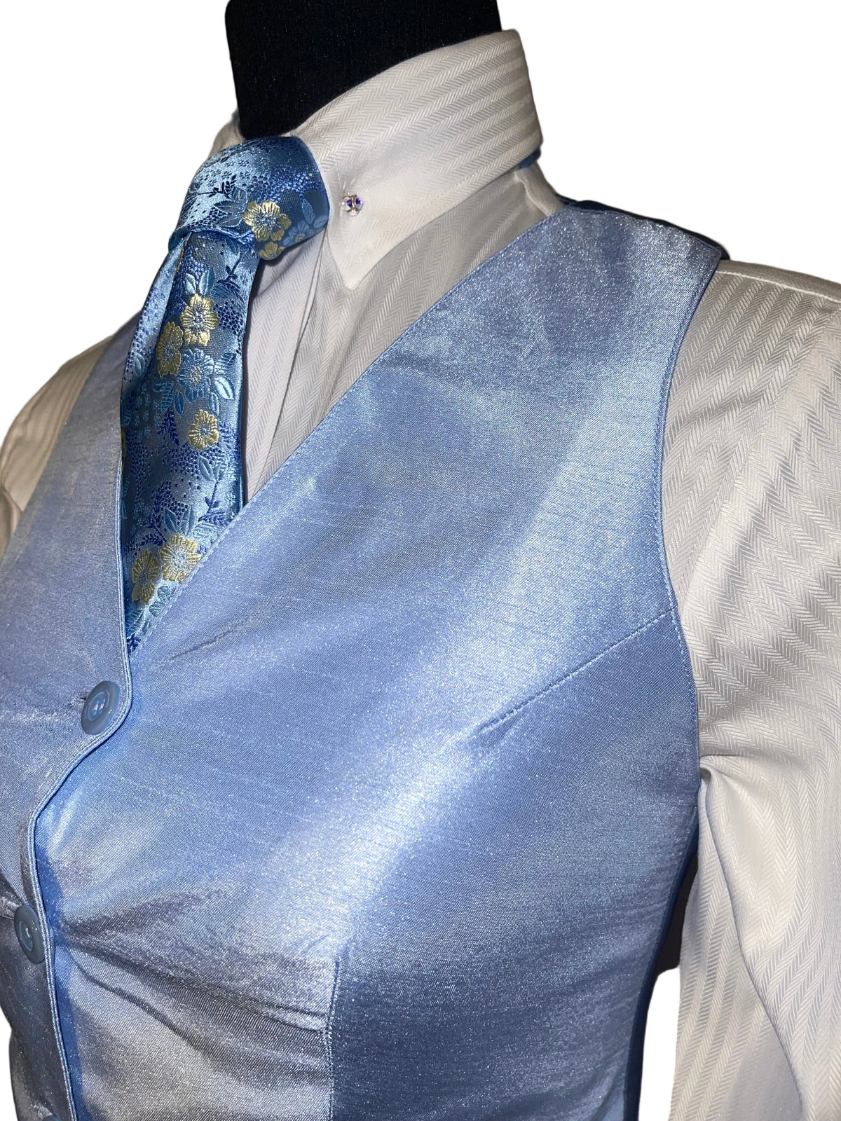 New, DK Ride Light Blue Silk Vest
