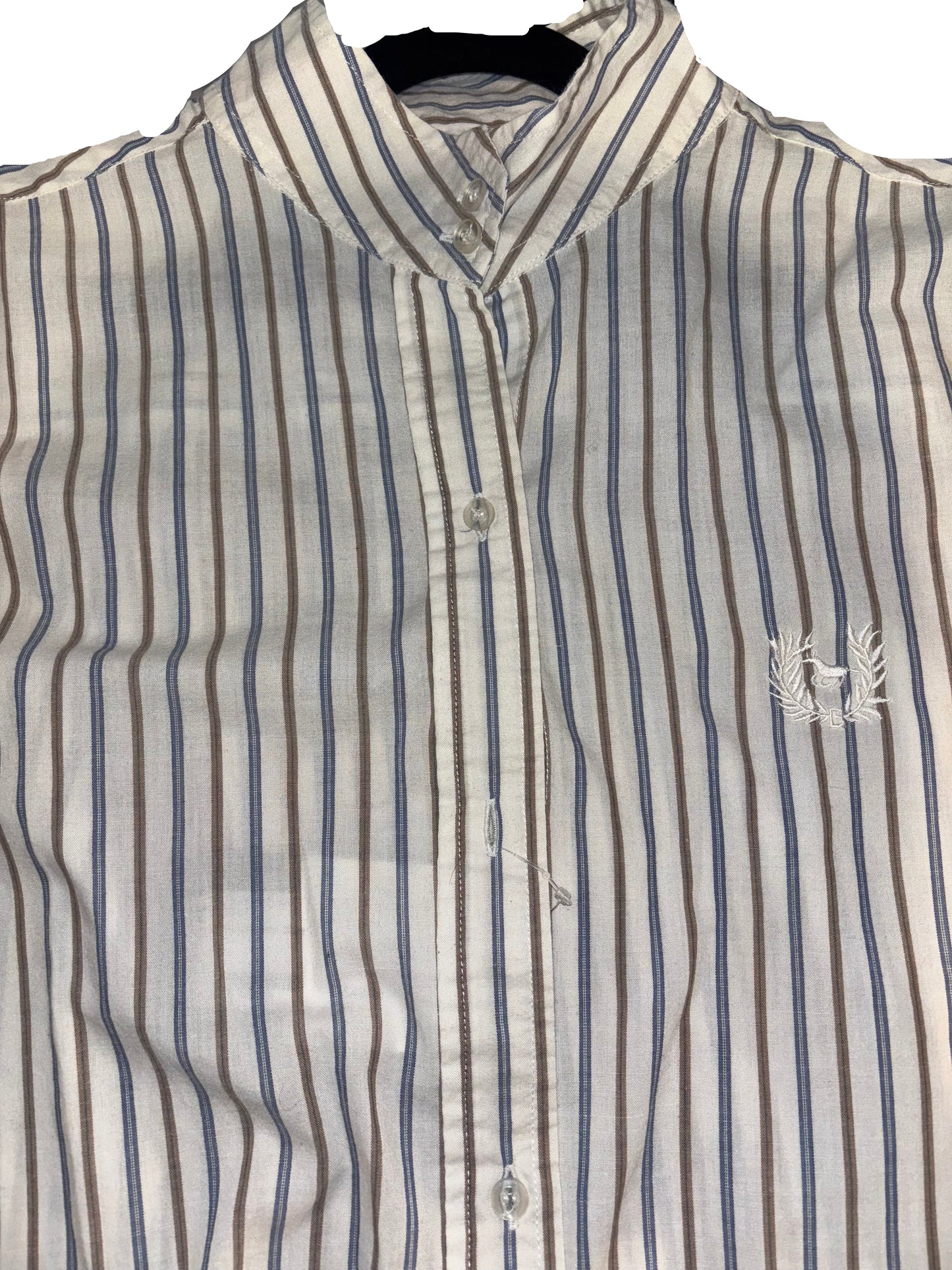 Striped Hunt Shirt Blue and Taupe Pinstripe