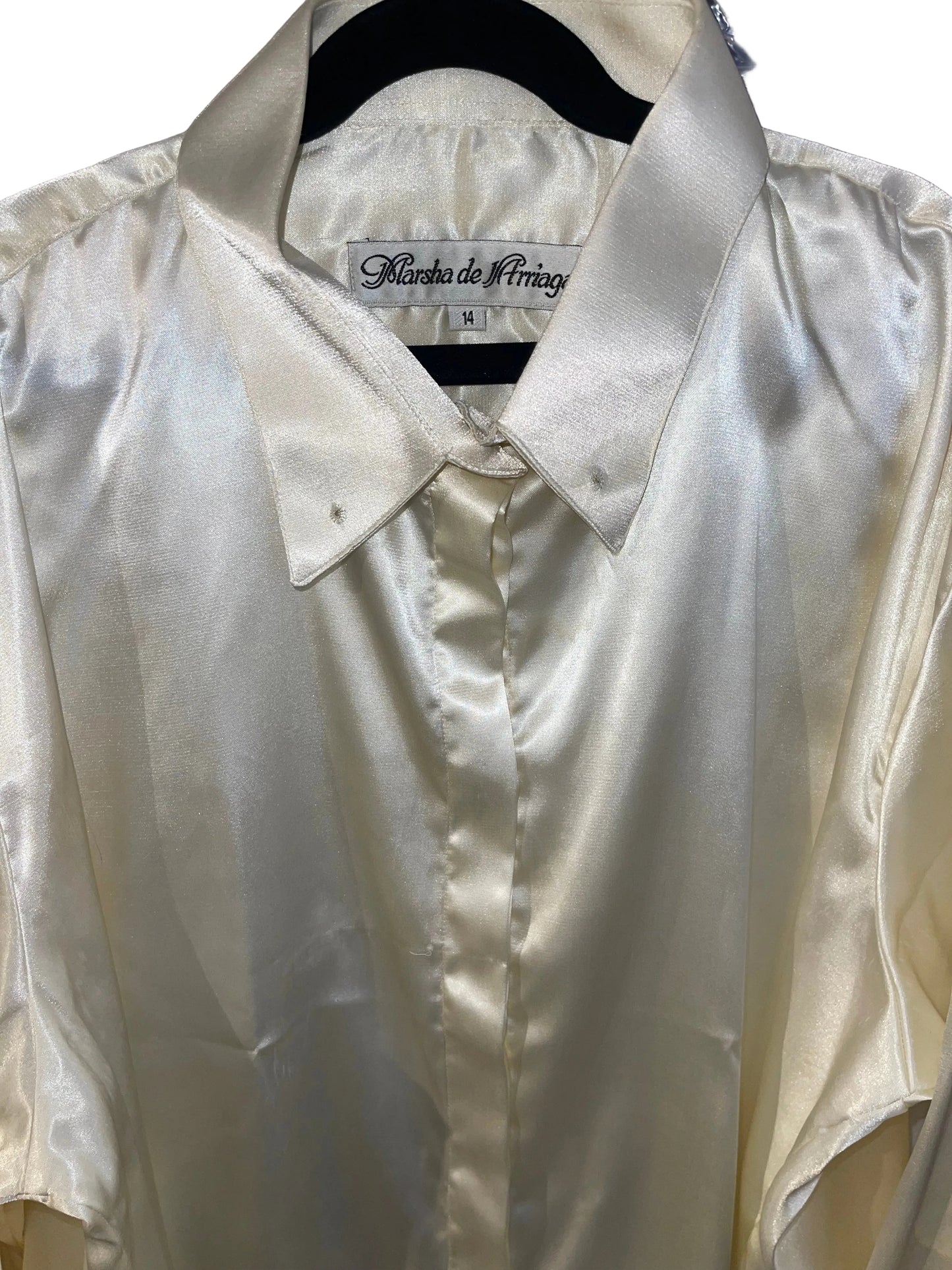 Marsha De Arriaga, Cream Silk Shirt