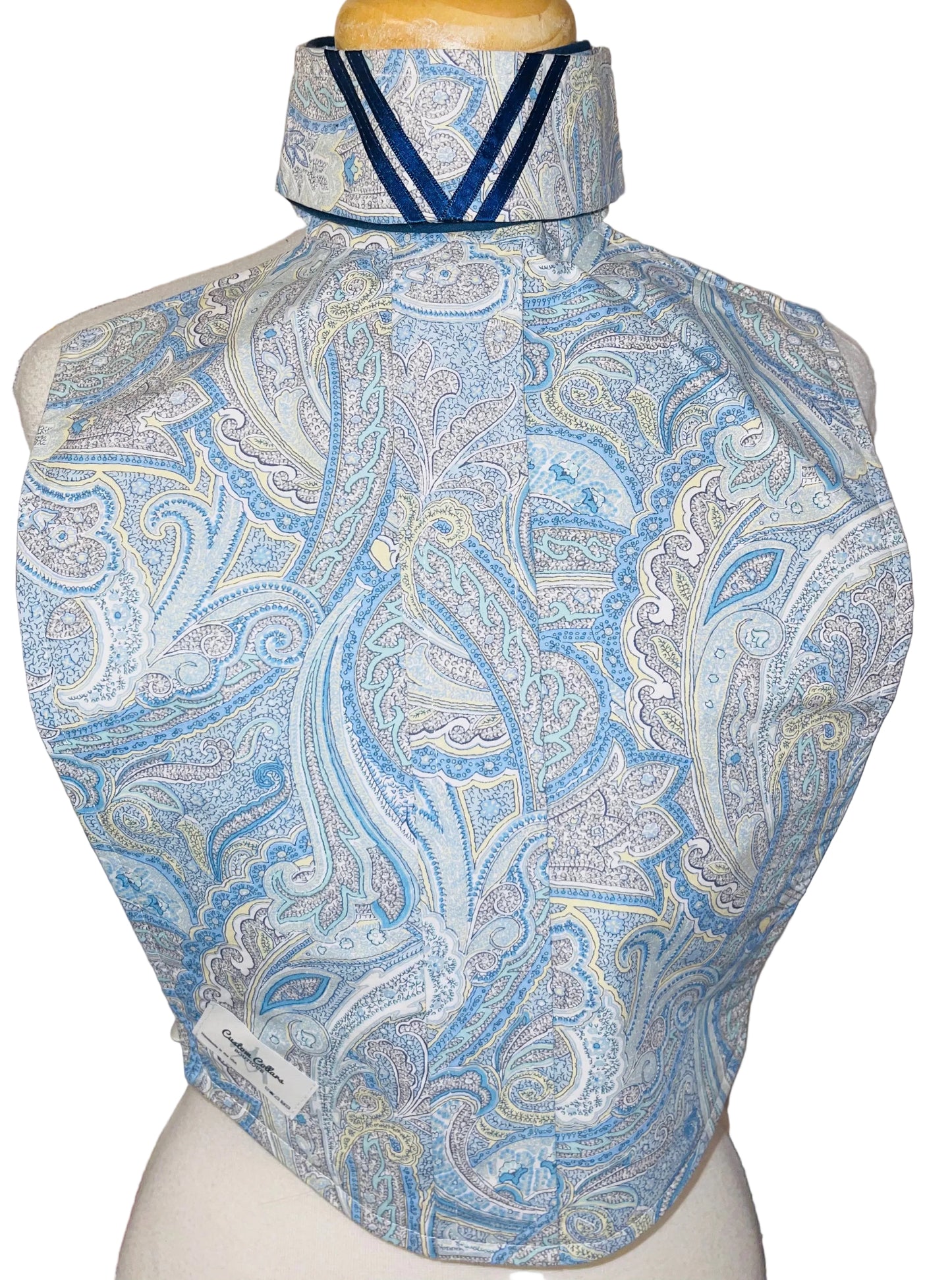 Custom Collars, Blue Paisley Dickie