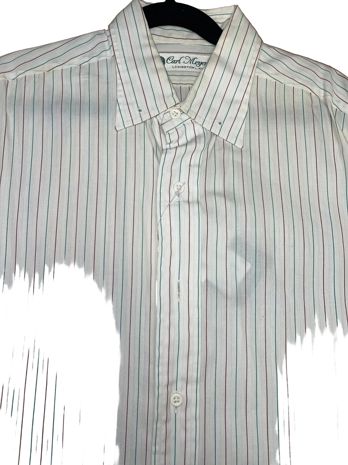 Carl Meyers, White with Red and Green Stripe Shirt