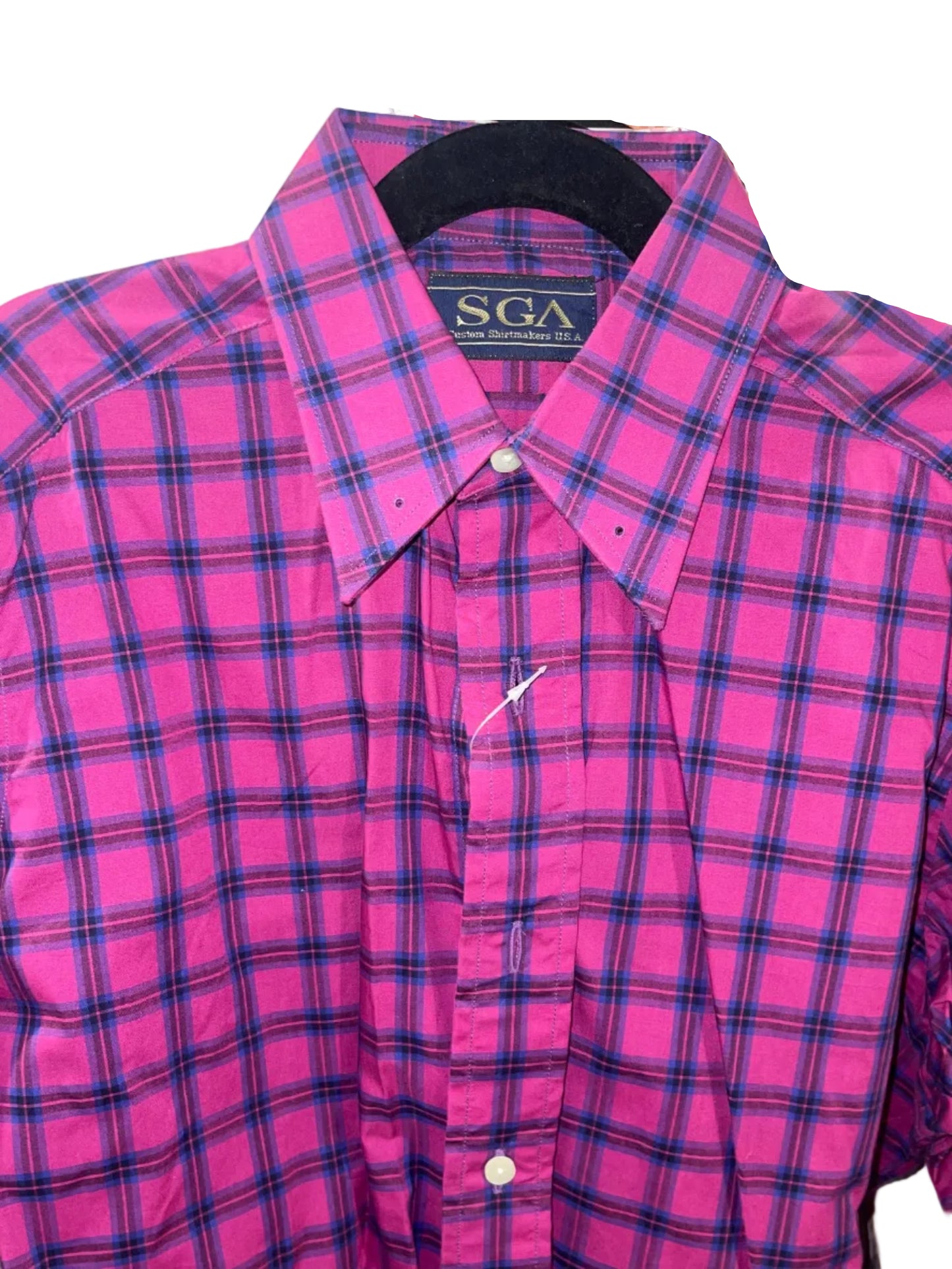 SGA, Raspberry With Navy Check Shirt