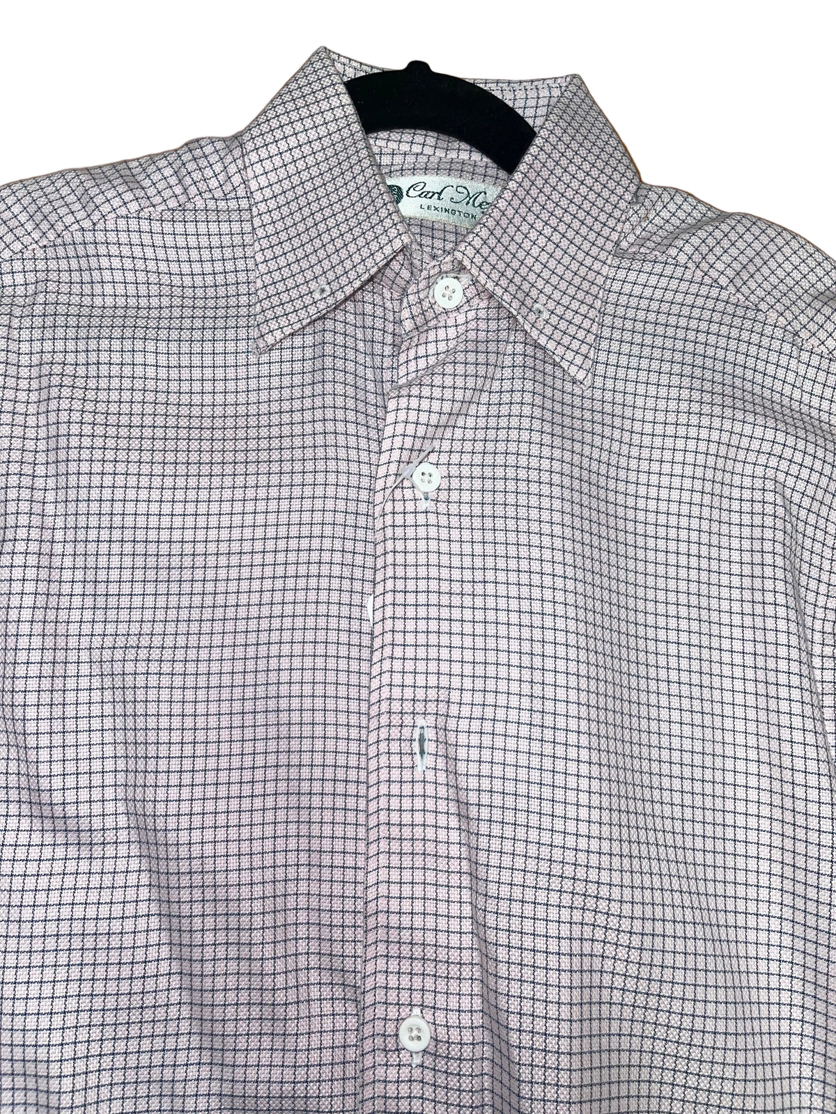 Carl Meyers, Pink With Navy Windowpane Shirt