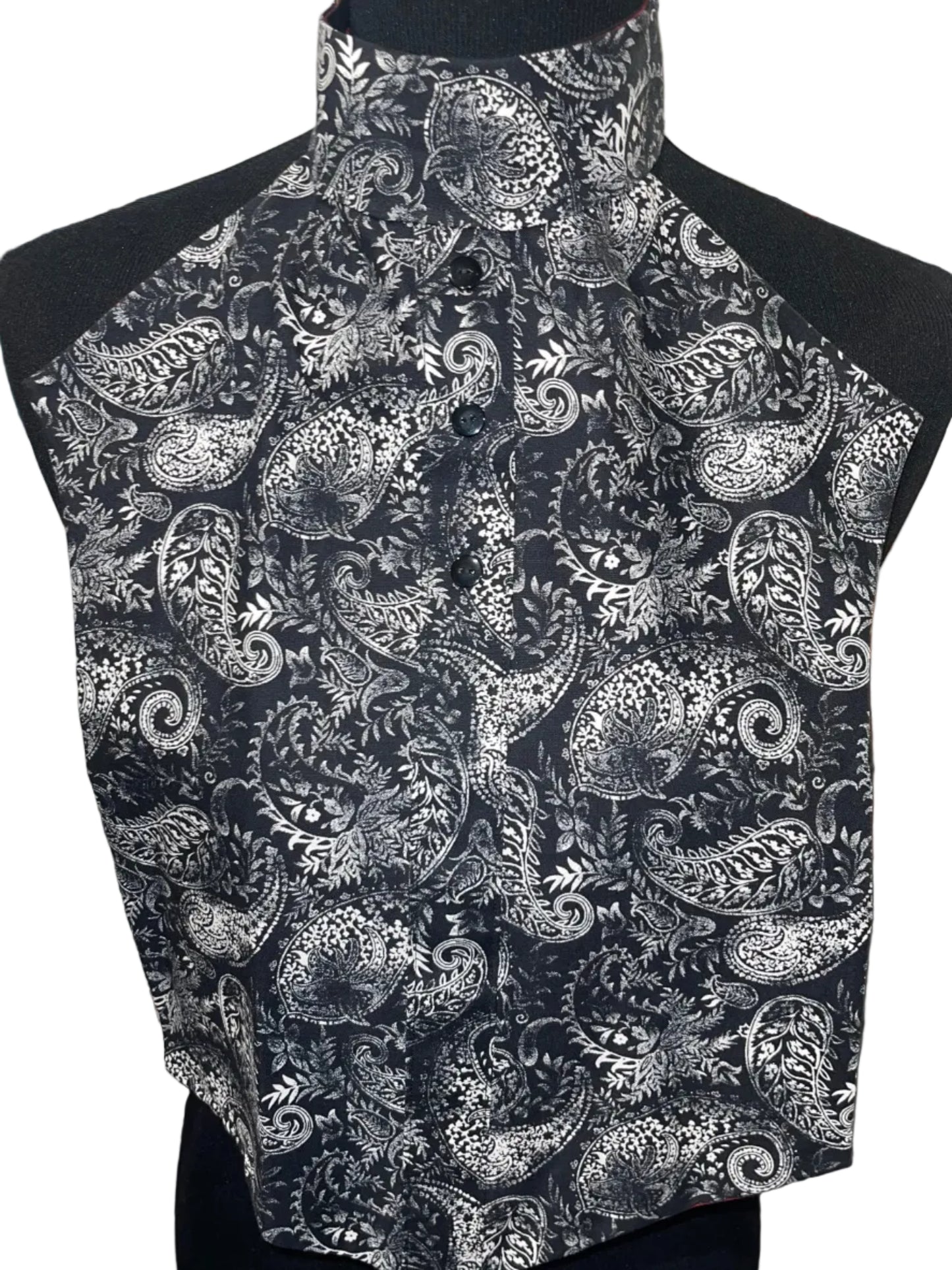 White and Black Paisley Dickie