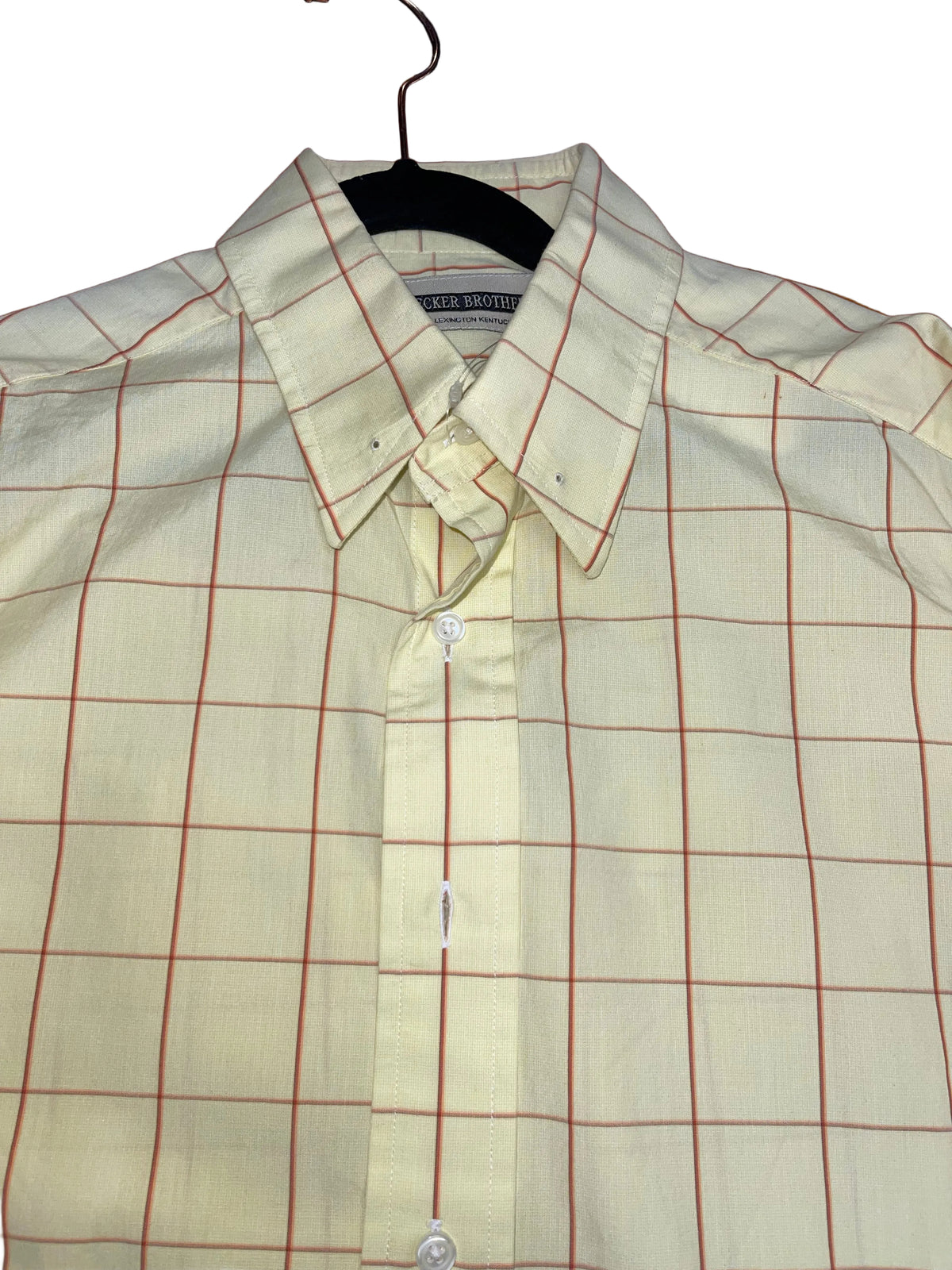 Becker Brothers, Yellow with Orange Windowpane Shirt