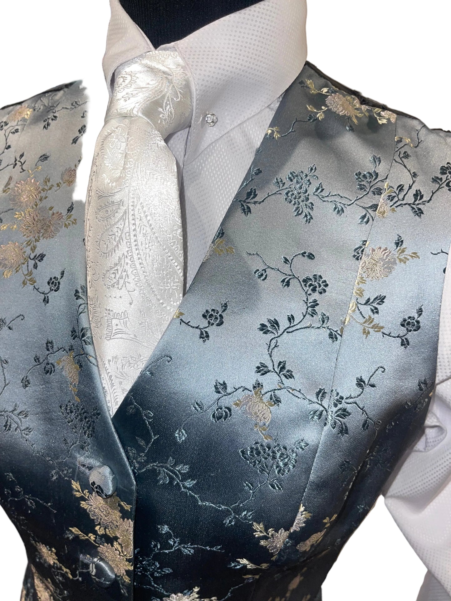 Marsha De Arriaga, Light Blue Floral Vest