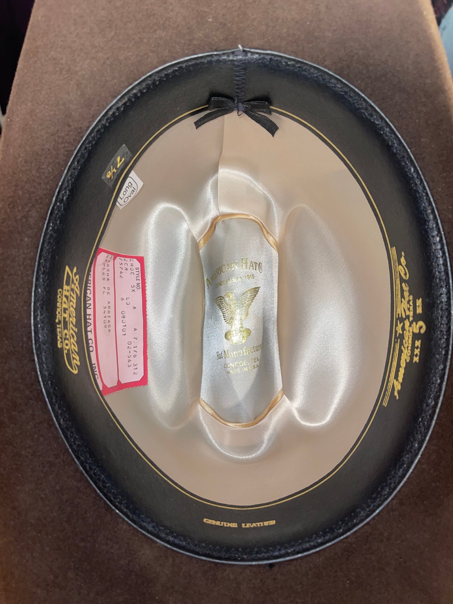 American Hat Co. Brown 5X 7 1/8 Western Hat