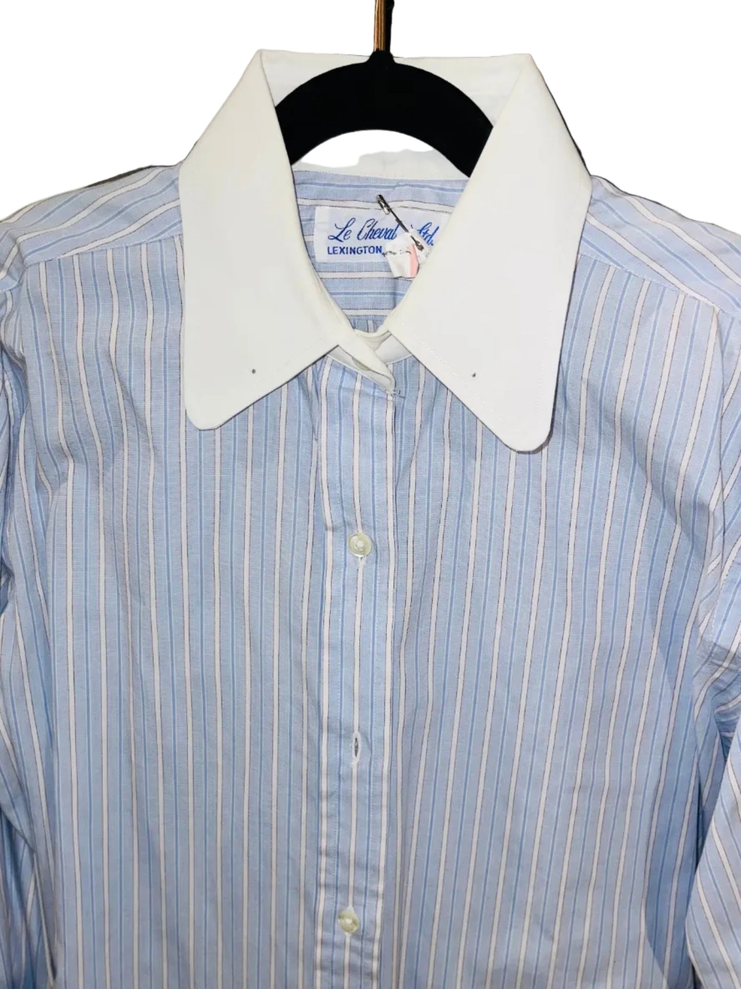 Le Cheval Blue Striped With White Accent Shirt