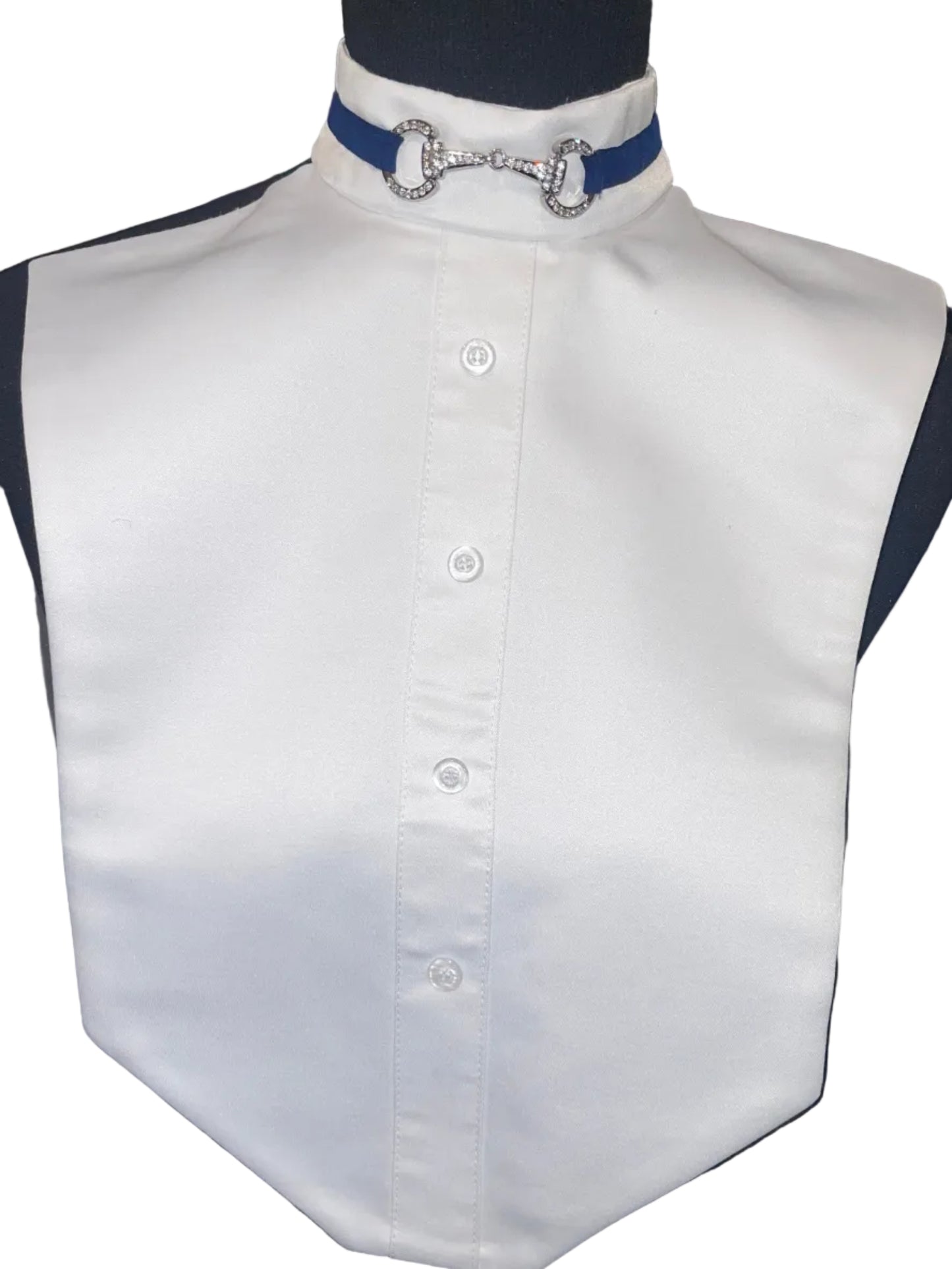 Marsha De Arriaga. White With Blue Bit Dickie