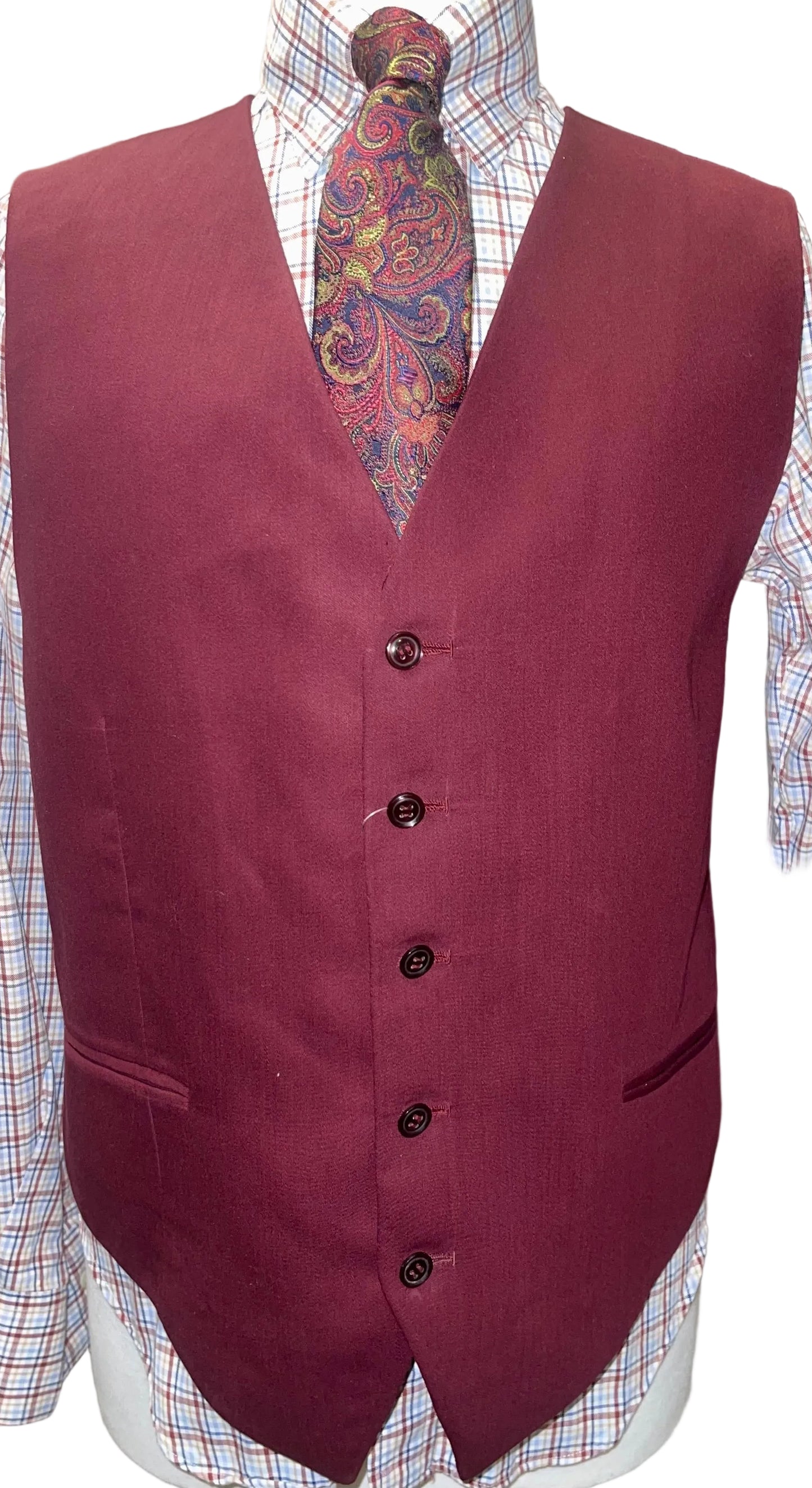 Mens Burgundy Show Vest