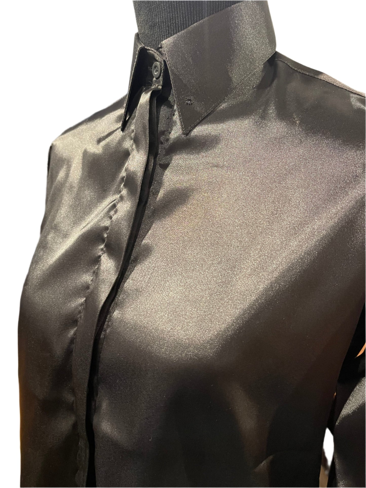 New, MTC Black Silk Shirt