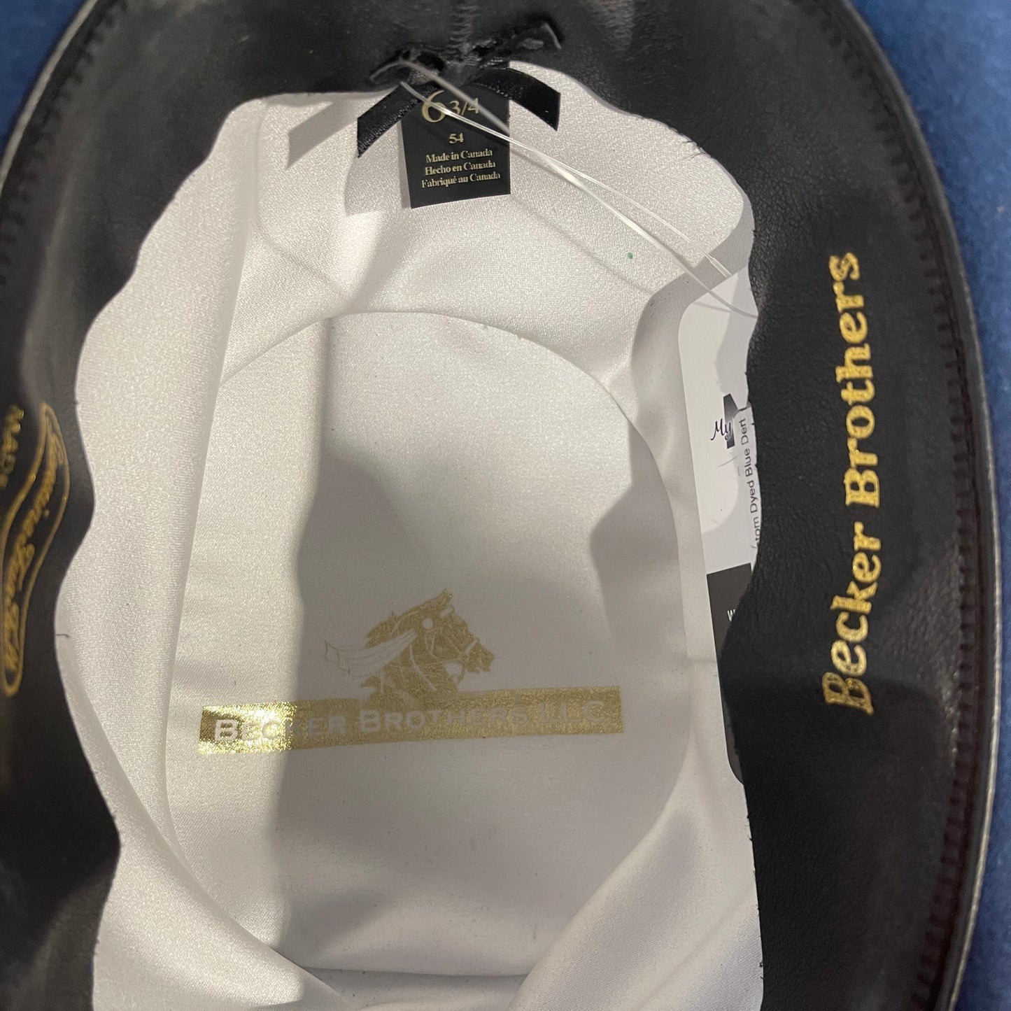 Becker Brothers, Custom Blue, 6 3/4 Derby