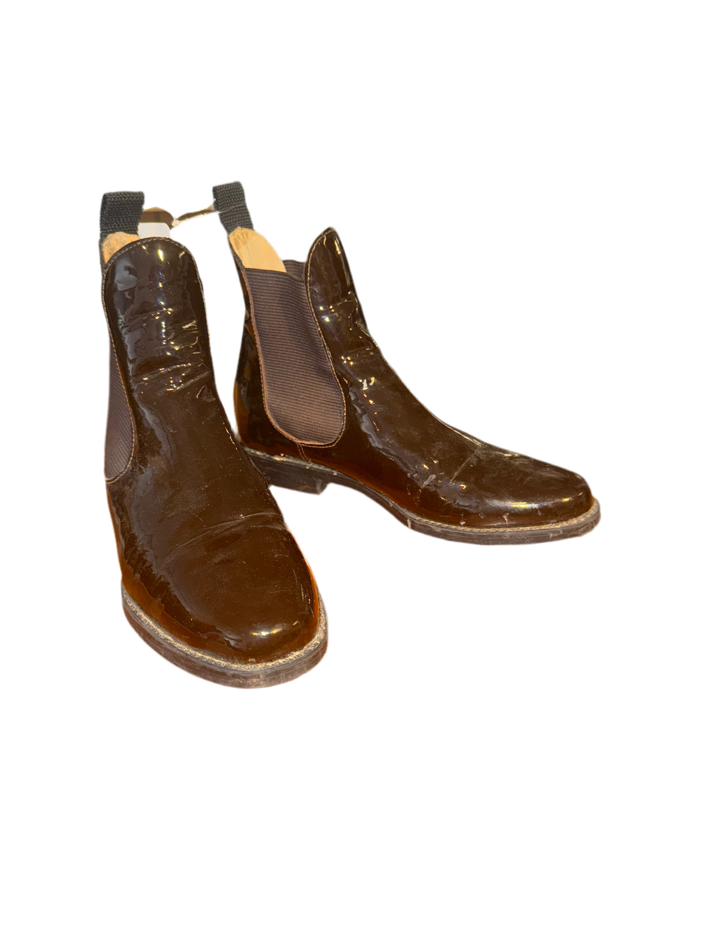 Brown, W:7, Patent Boots