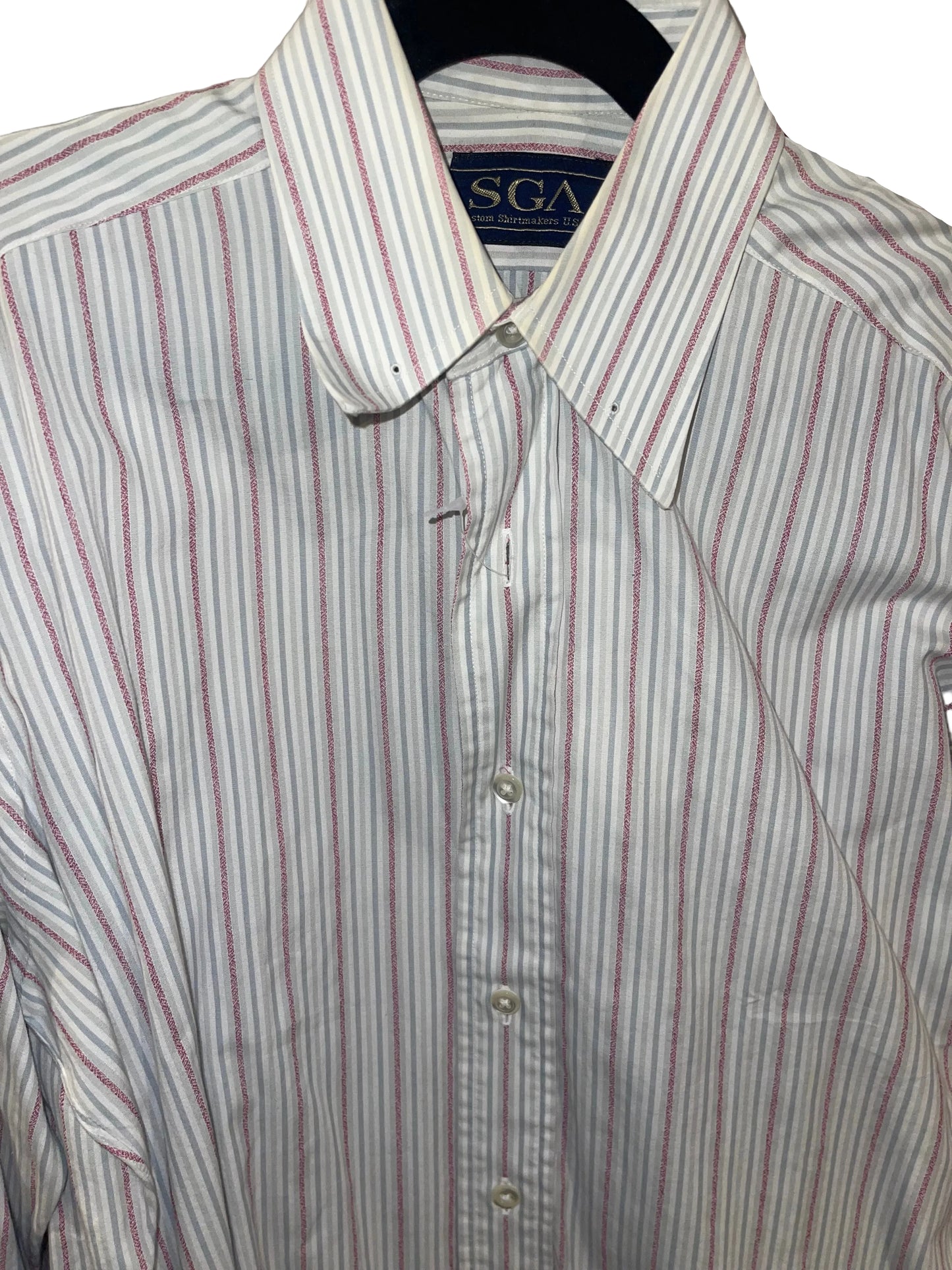 SGA, White with Grey, Red Stripe Shirt