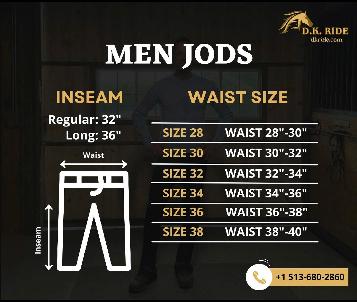 New, D.K. Ride Mens Stretch Jods