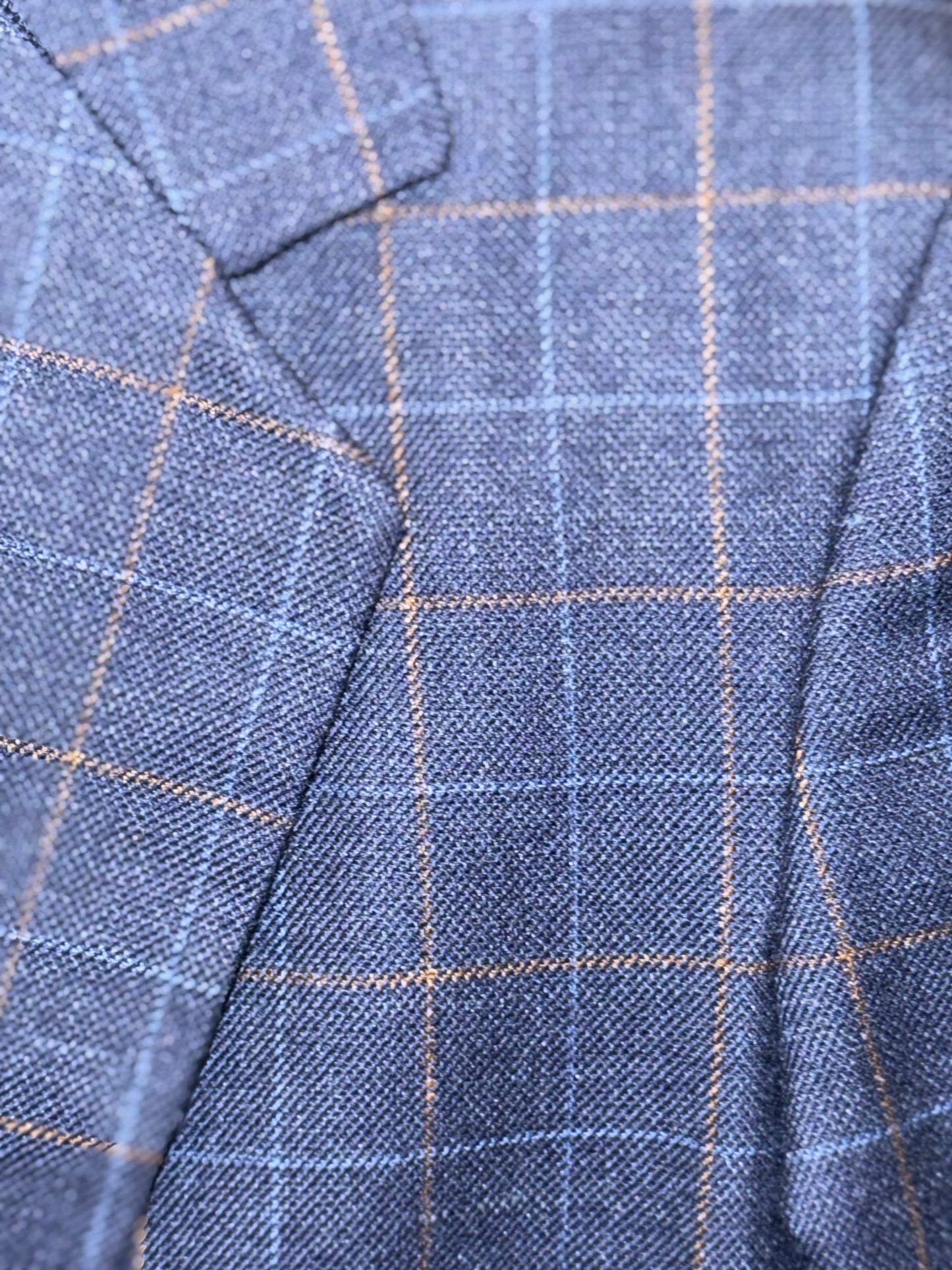 Marsha De Arriaga Kids Navy / Brown Windowpane Day Coat