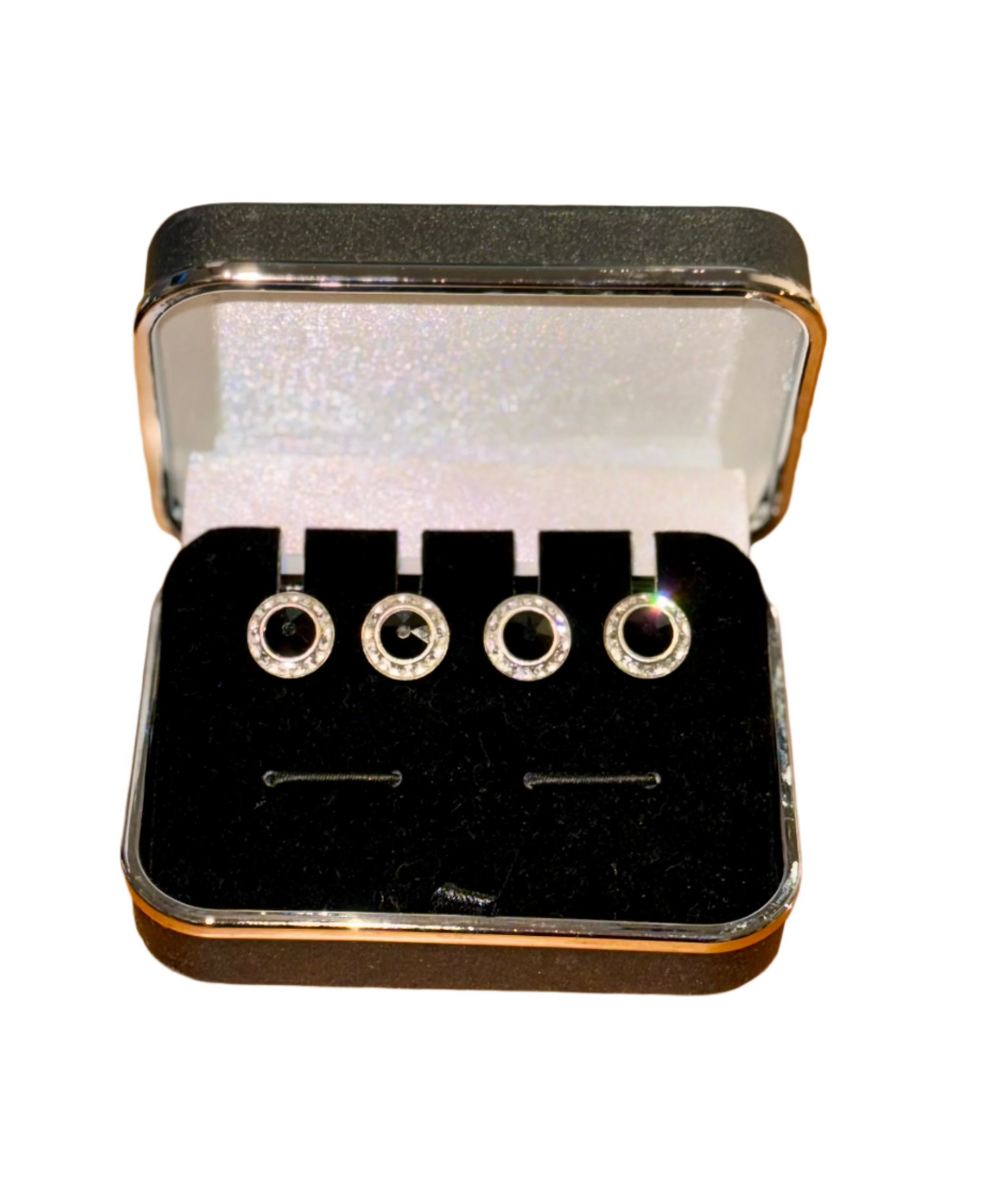 New, Crystal, Formal Shirt Studs