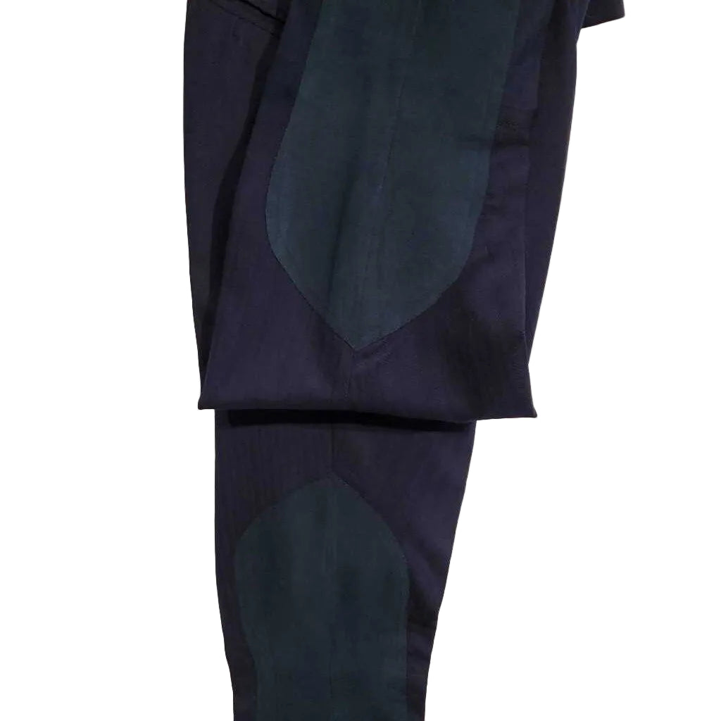 Navy Herringbone Pleasure Jods with Suede(26W, 33 INS)