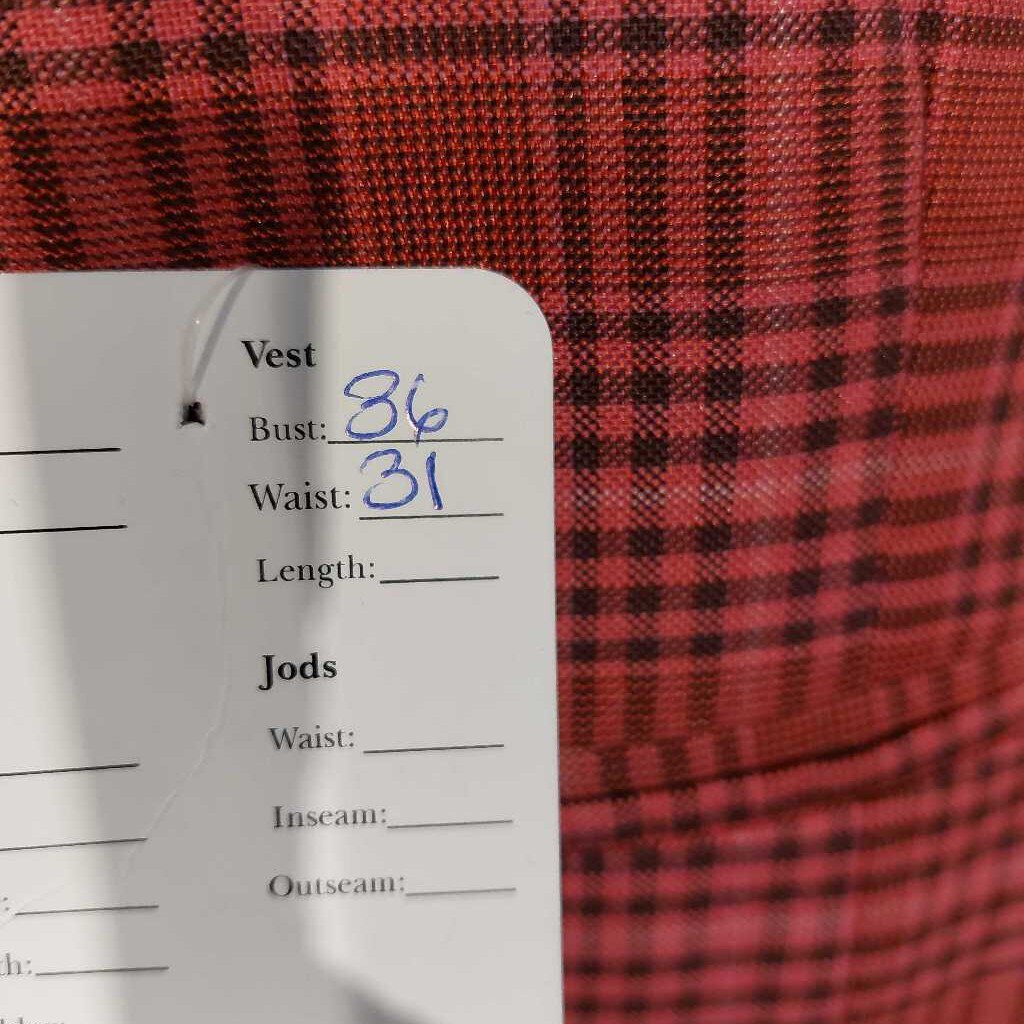 Becker Brothers Boys Maroon and Brown Plaid Vest