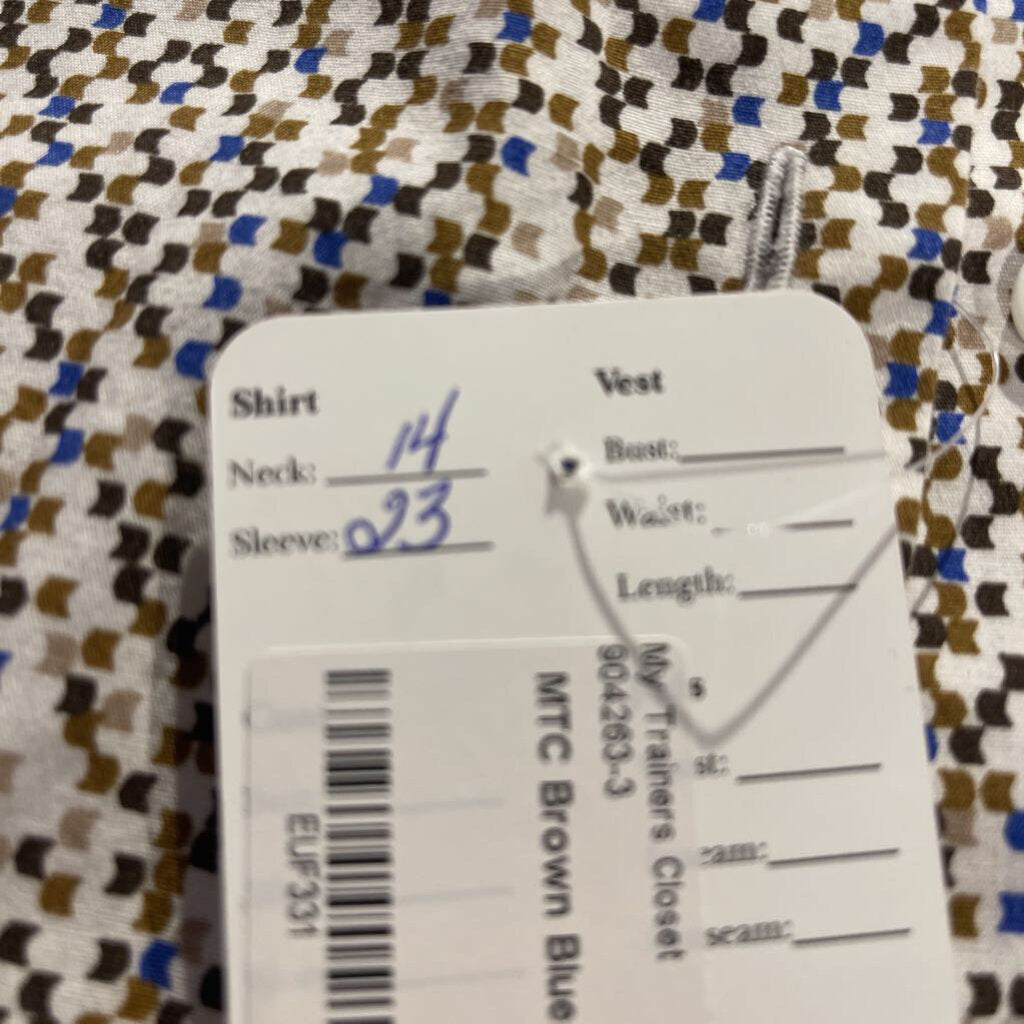 MTC Brown Blue Pattern Shirt