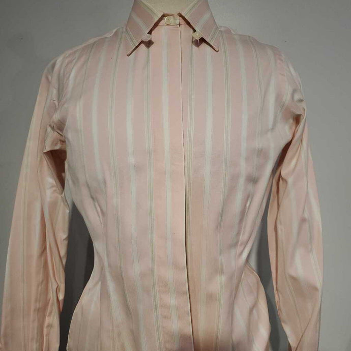 Marsha Pink Shirt W Tan Stripe