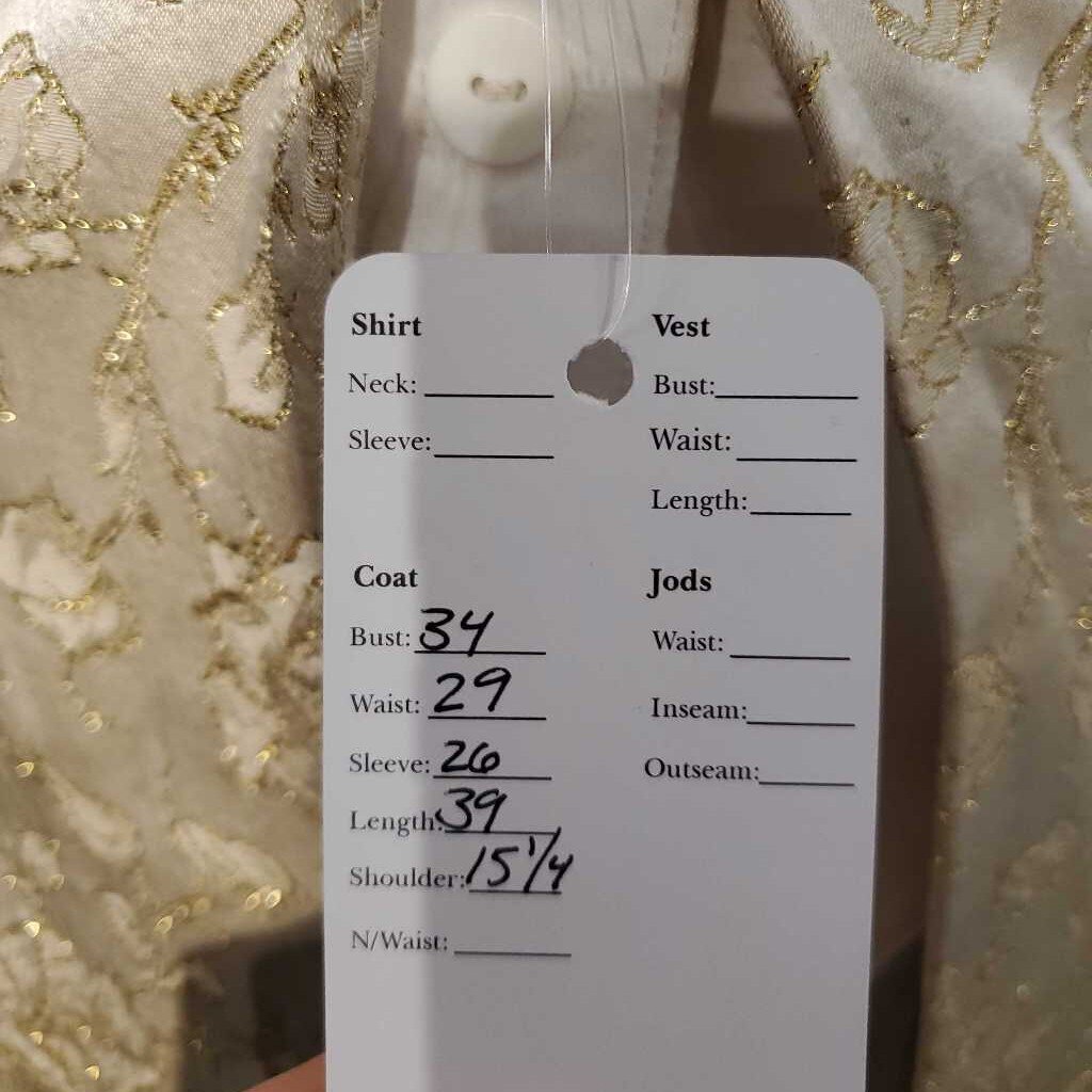 Custom Gold and Cream Brocade Daycoat