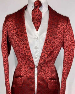 New Red Brocade Daycoat