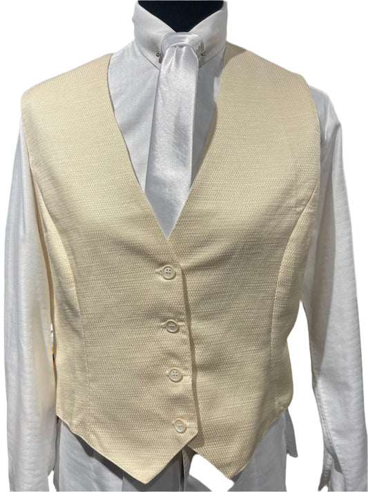 Cream Lattice Patterned Vest