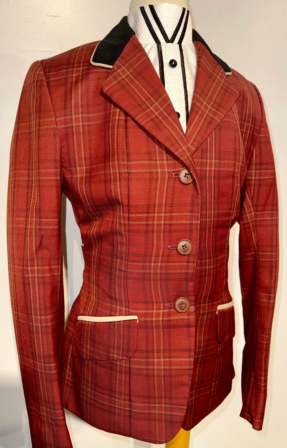 Marsha De Arriaga, Custom Plaid Hunt Coat