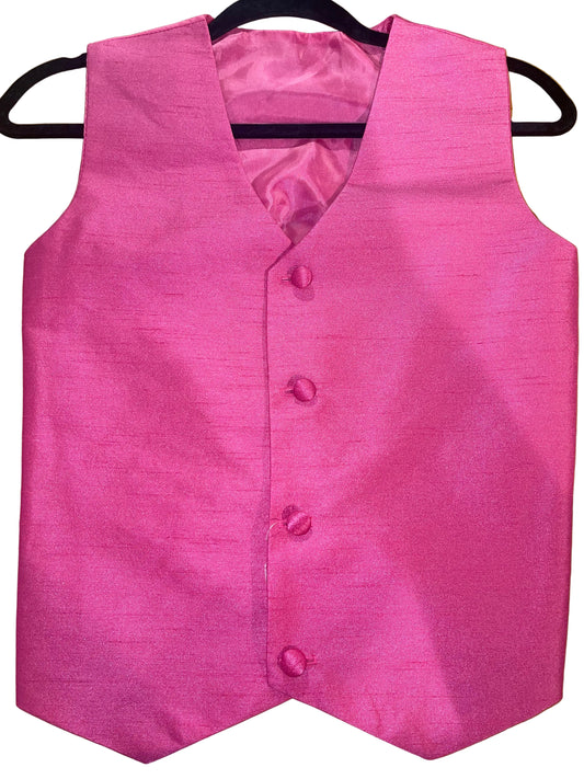 Custom, Pink Raw Silk Vest