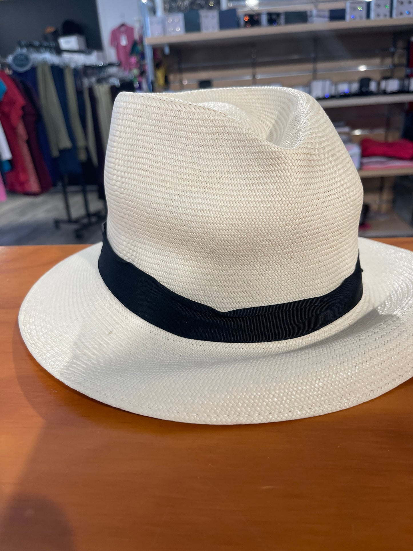 Stetson Straw Snap Brim with Black 7 1/8