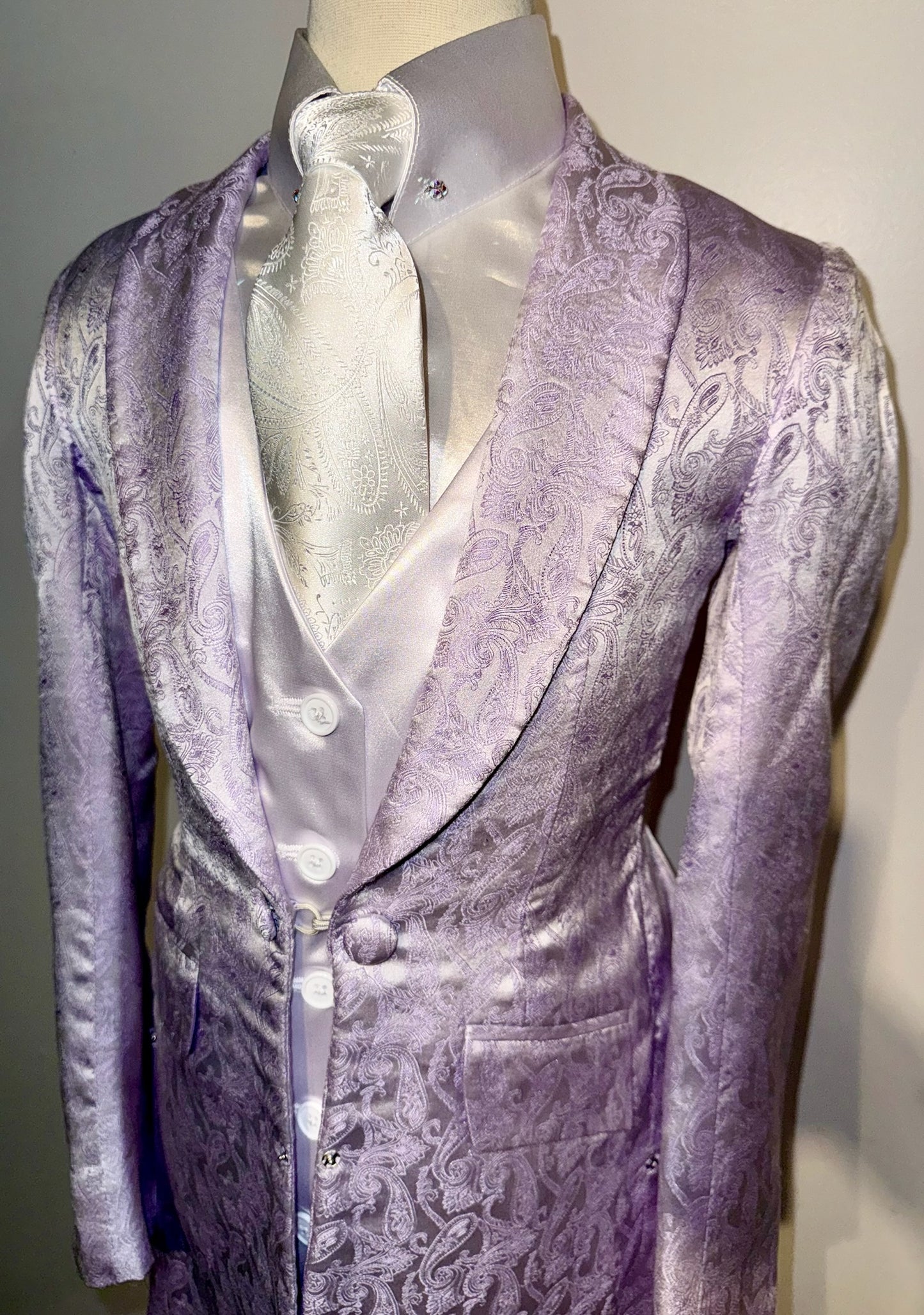 Marsha De Arriaga, Girls Purple Paisley Day Coat