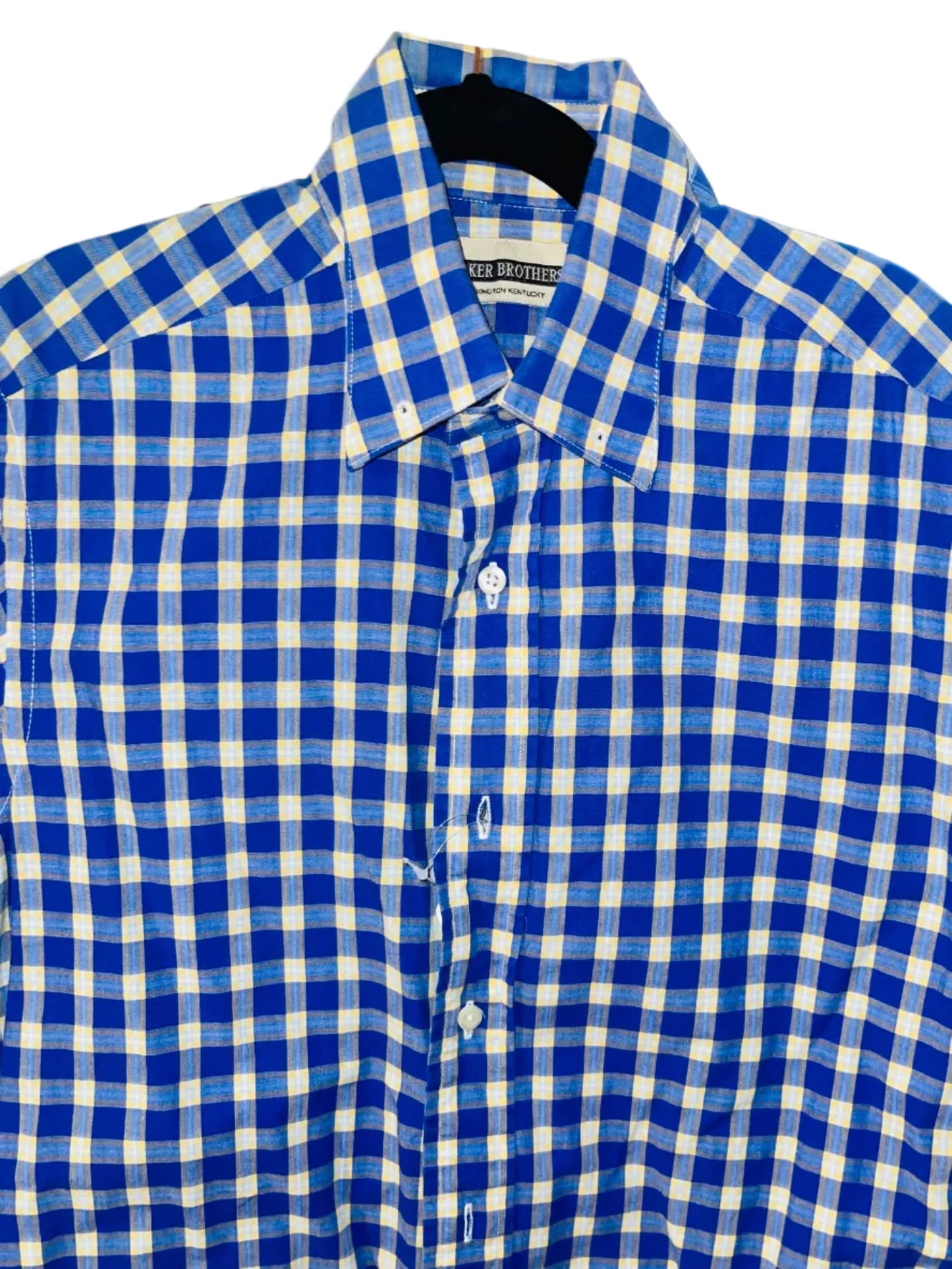 Becker Brothers, Blue and Yellow Plaid Shirt