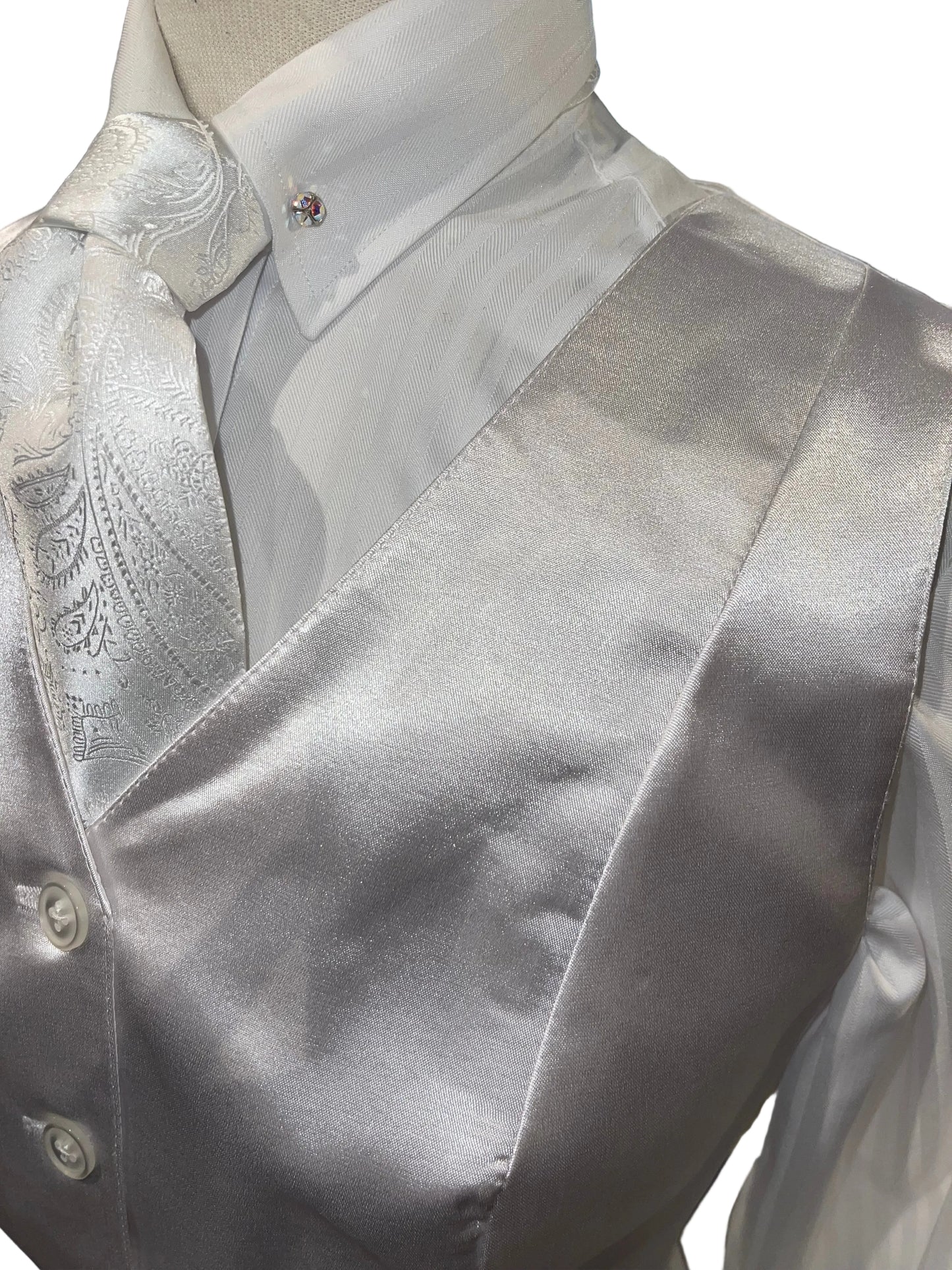 Custom, White Silk Vest