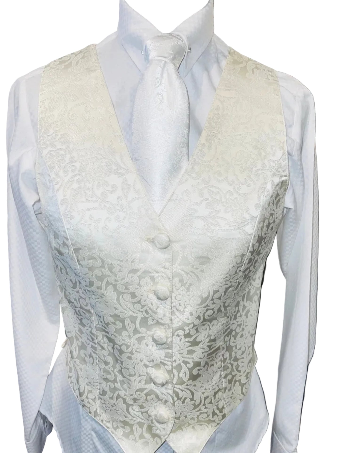 Custom, Ladies White Floral Vest