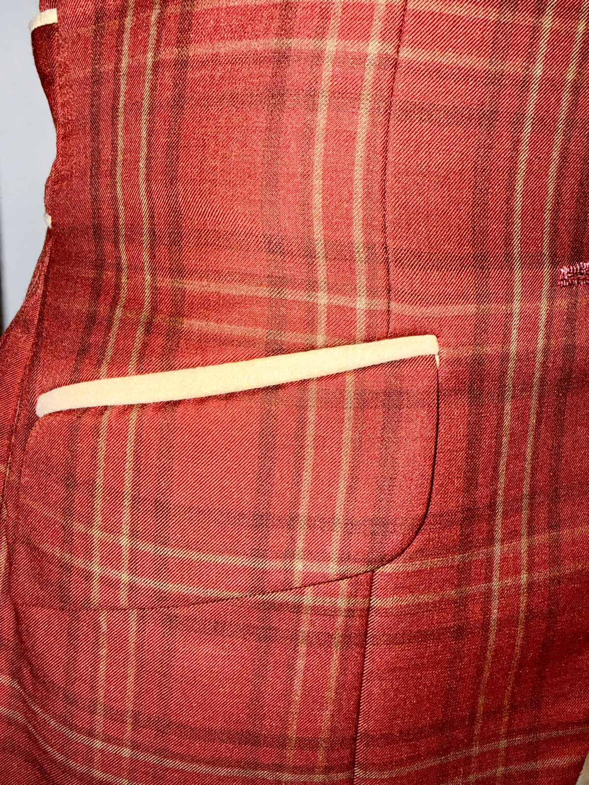 Marsha De Arriaga, Custom Plaid Hunt Coat